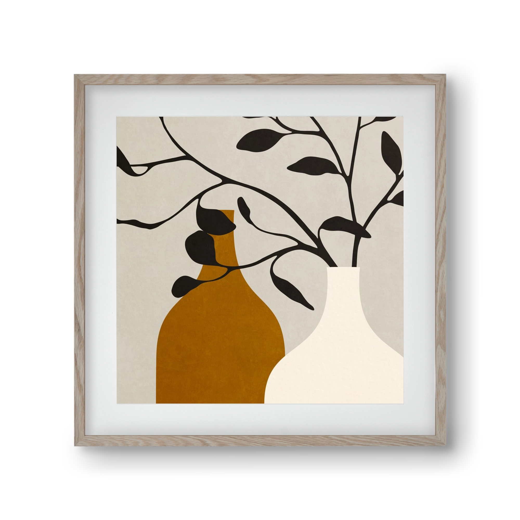 MINIMAL  ART -  VASES 01, 30x30 cm (20x20 cm), Tölgy keret, paszpartuval