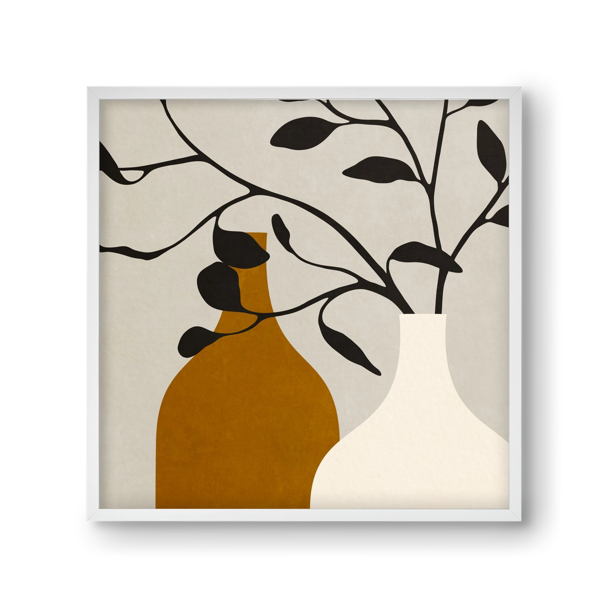 MINIMAL  ART -  VASES 01, 30x30 cm (30x30 cm), Fehér keret