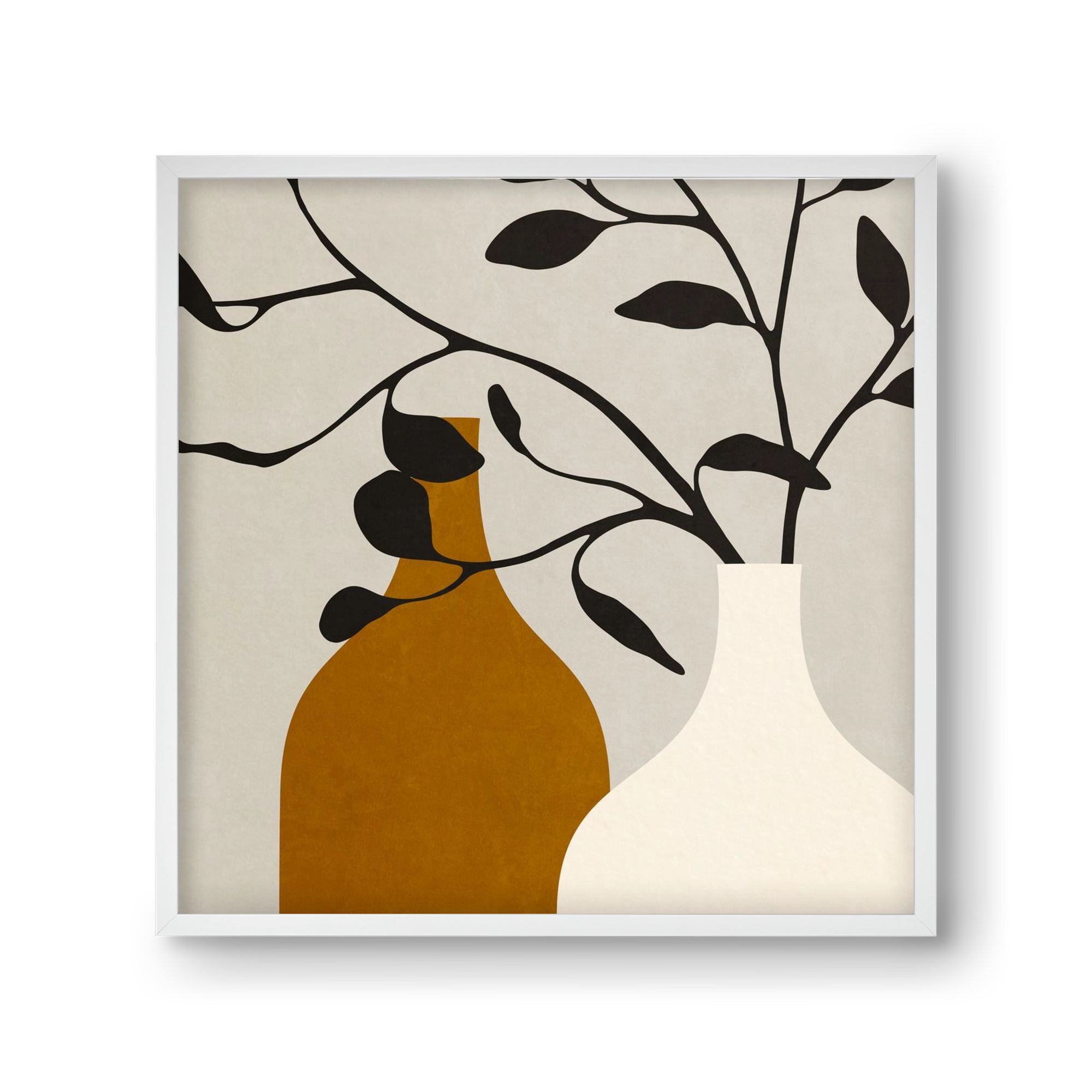 MINIMAL  ART -  VASES 01, 30x30 cm (30x30 cm), Fehér keret