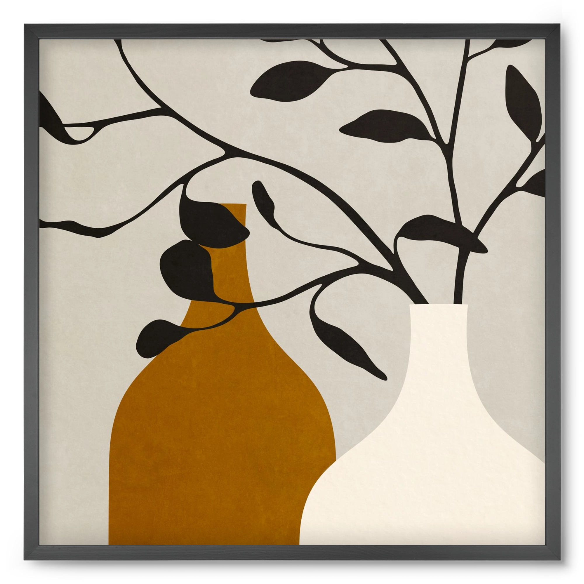 MINIMAL  ART -  VASES 01, 50x50 cm (50x50 cm), Fekete keret