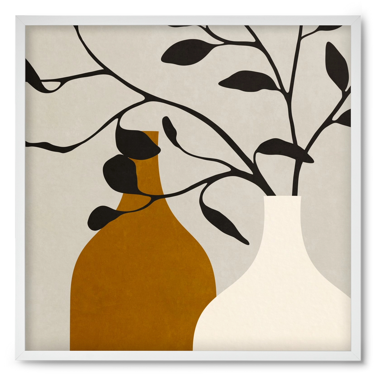 MINIMAL  ART -  VASES 01, 50x50 cm (50x50 cm), Fehér keret