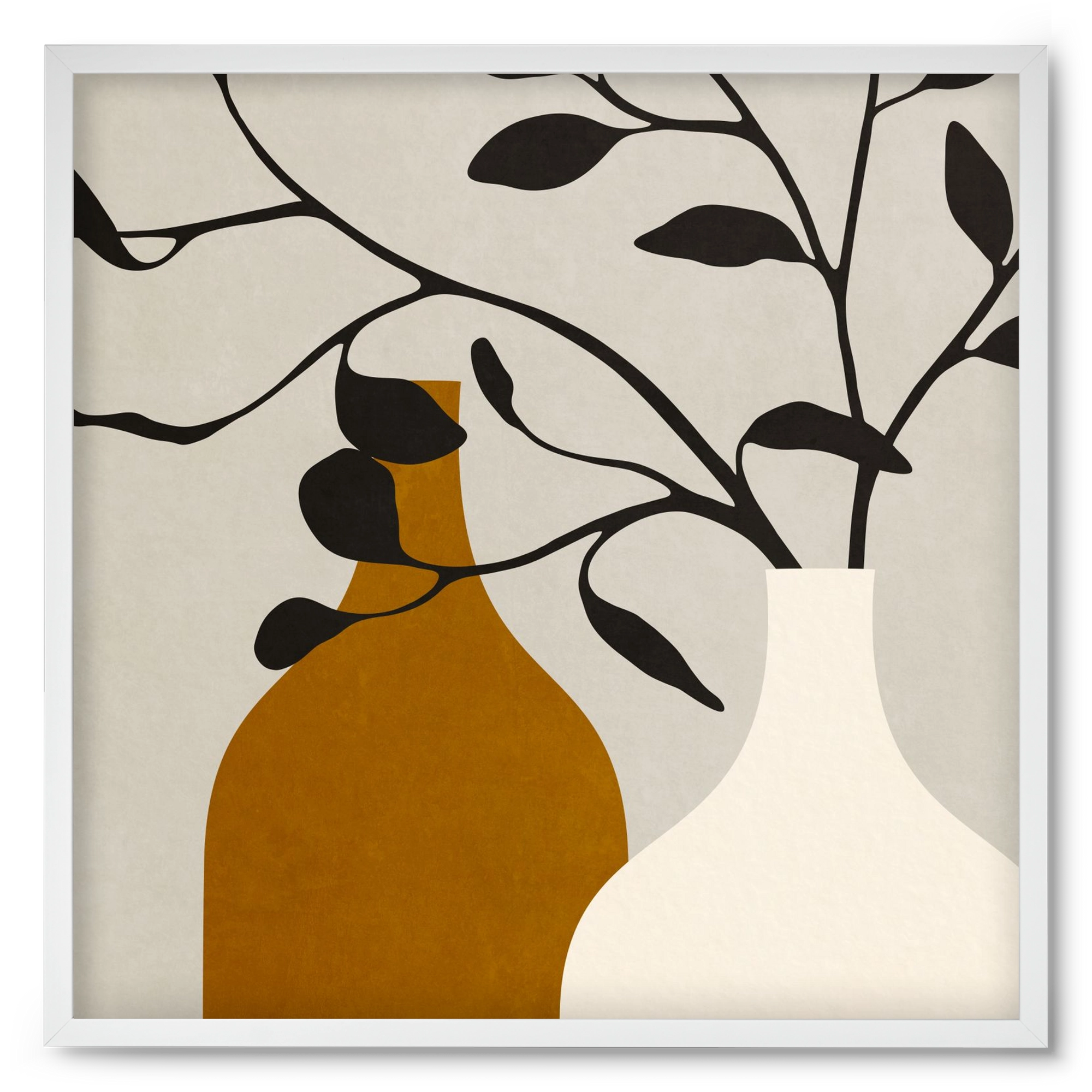 MINIMAL  ART -  VASES 01, 50x50 cm (50x50 cm), Fehér keret