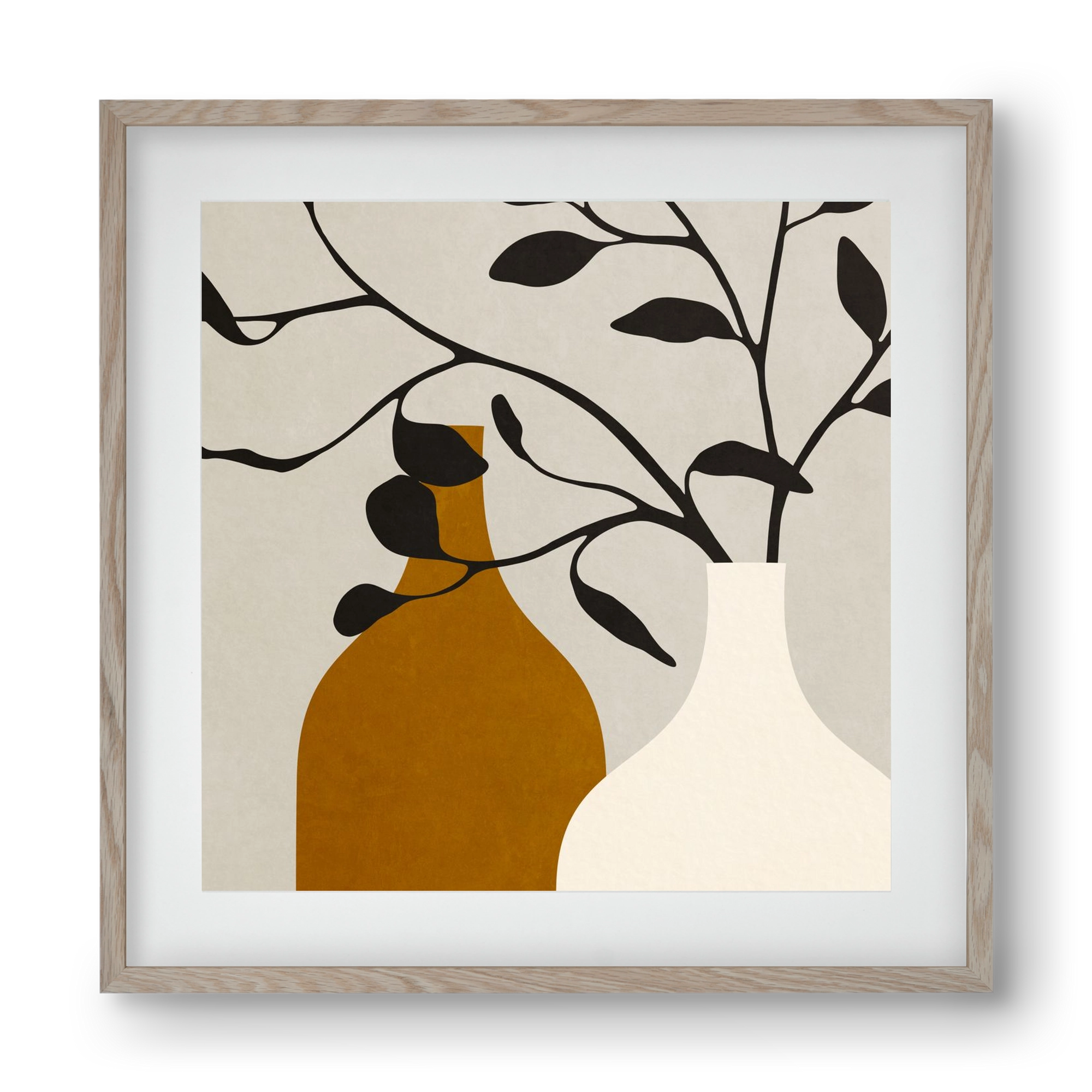 MINIMAL  ART -  VASES 01, 40x40 cm (30x30 cm), Tölgy keret, paszpartuval