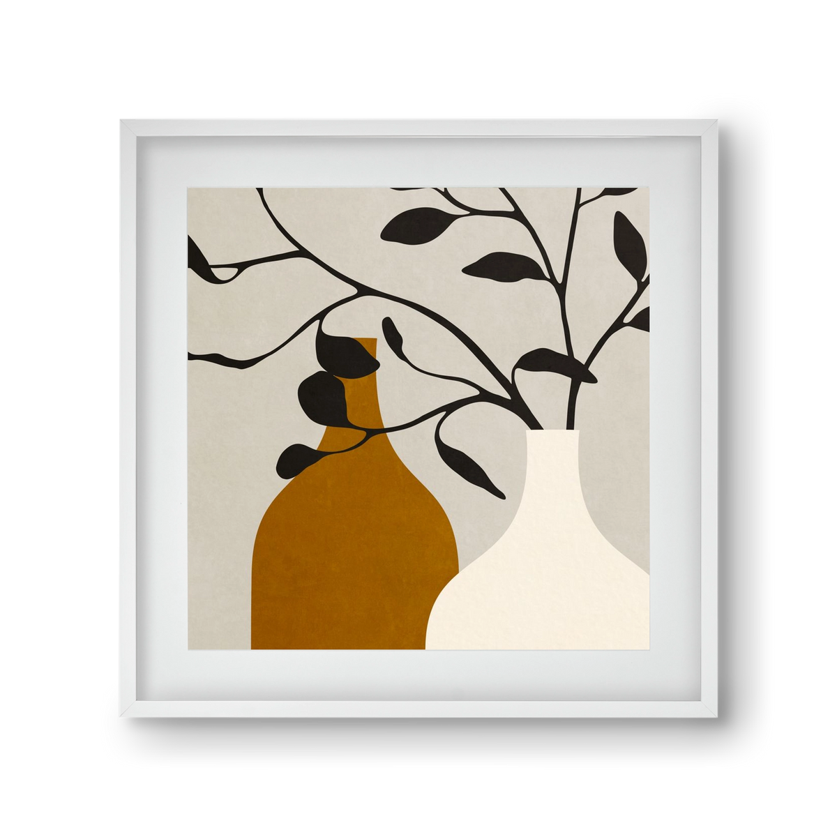 MINIMAL  ART -  VASES 01, 30x30 cm (20x20 cm), Fehér keret, paszpartuval