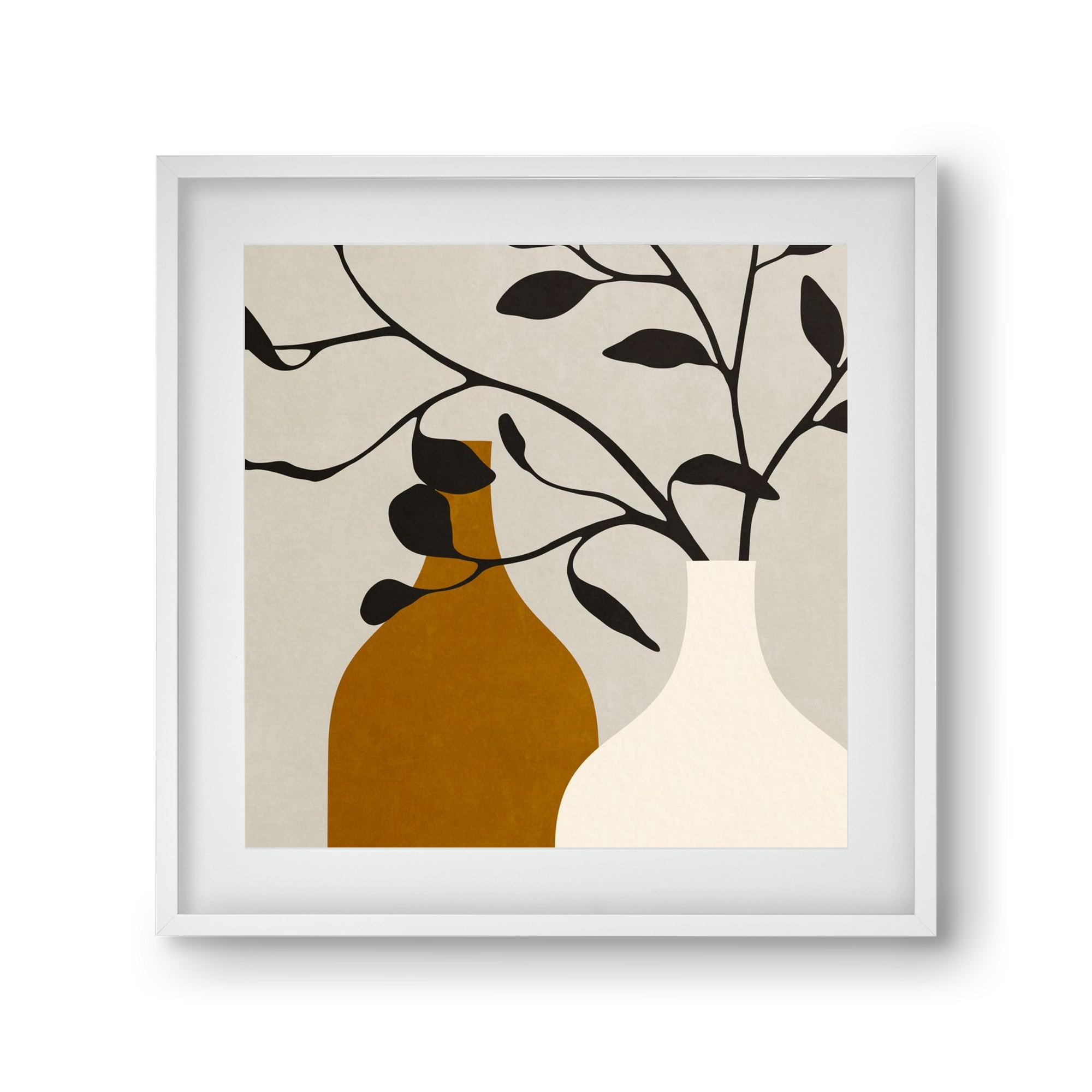 MINIMAL  ART -  VASES 01, 30x30 cm (20x20 cm), Fehér keret, paszpartuval