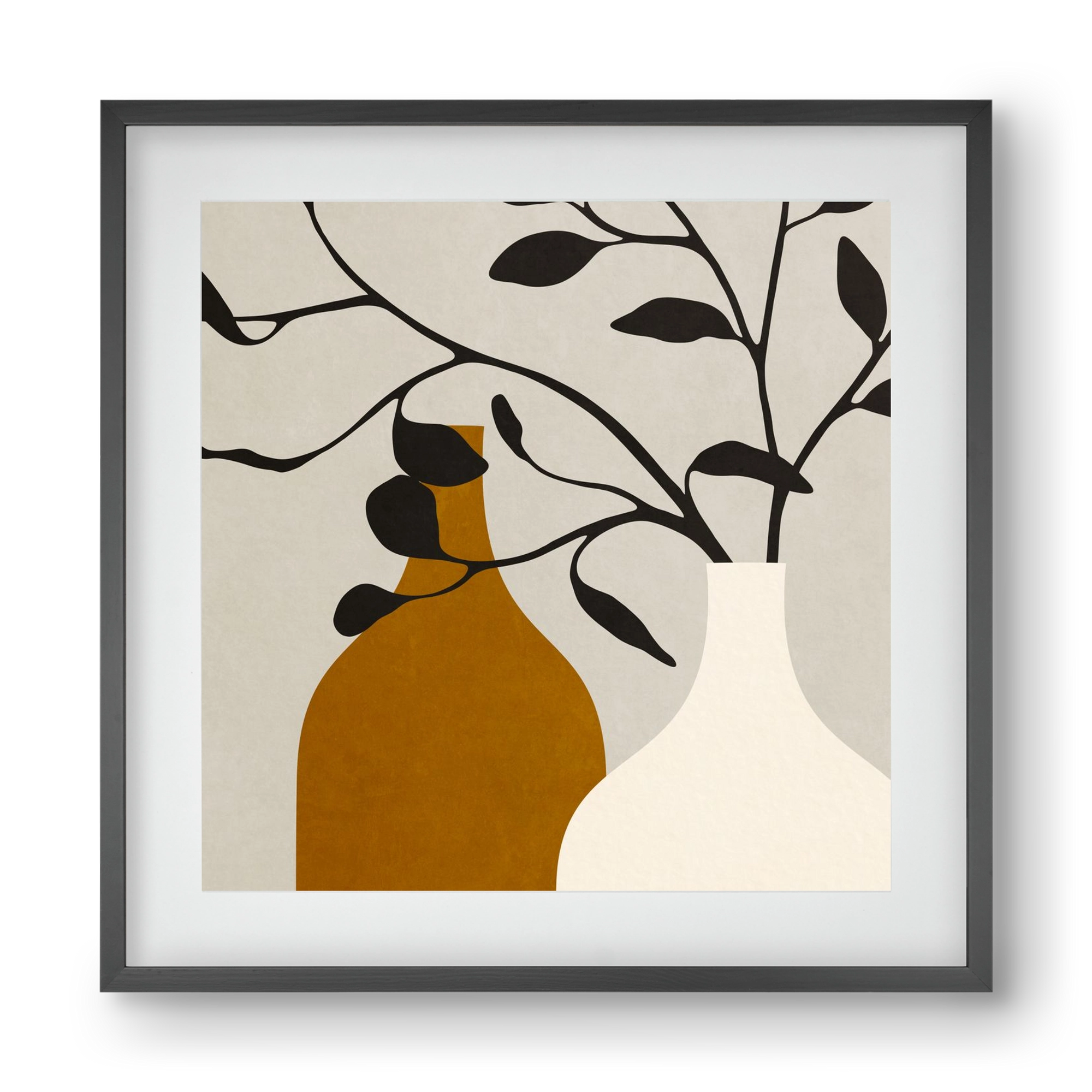 MINIMAL  ART -  VASES 01, 40x40 cm (30x30 cm), Fekete keret, paszpartuval