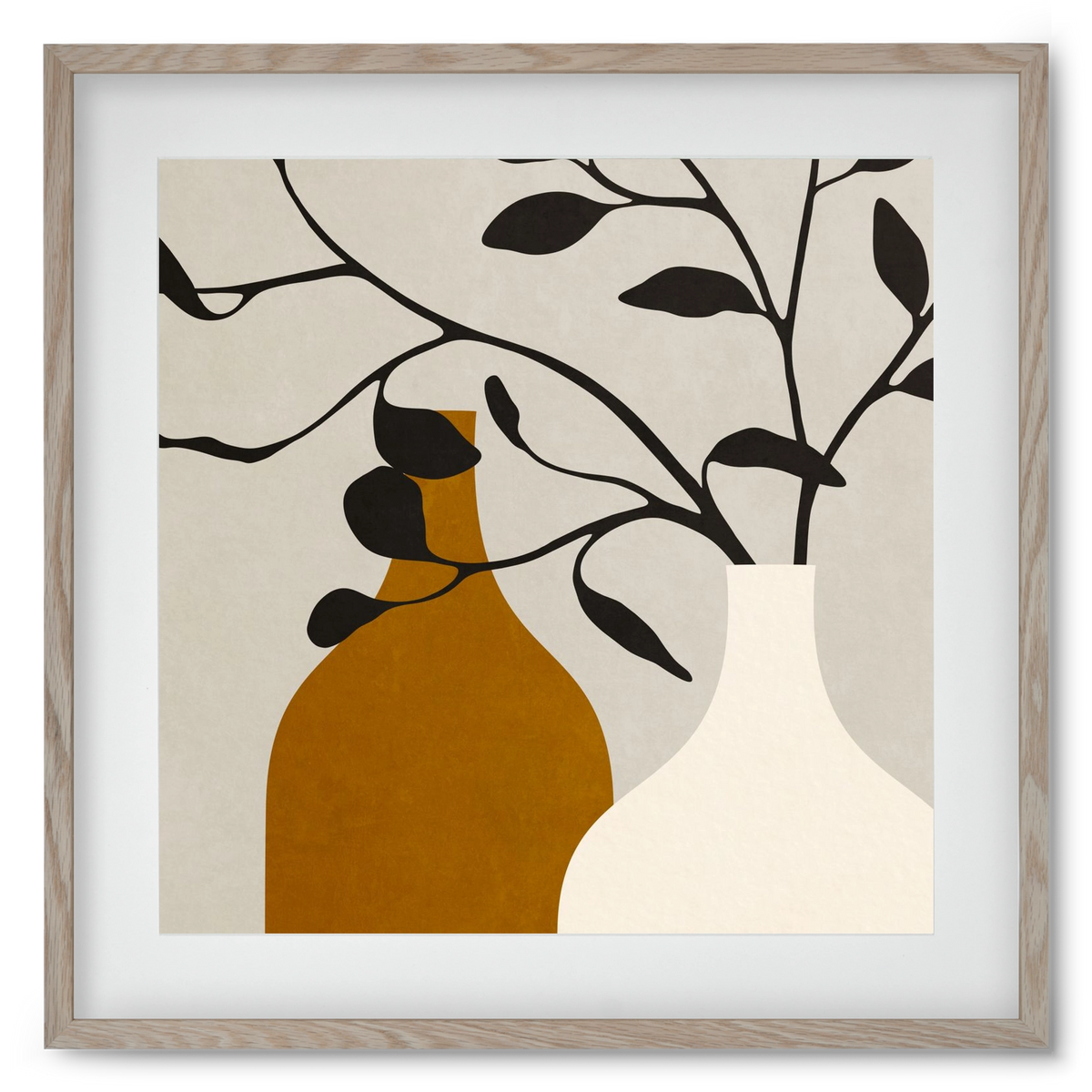 MINIMAL  ART -  VASES 01, 50x50 cm (40x40 cm), Tölgy keret, paszpartuval