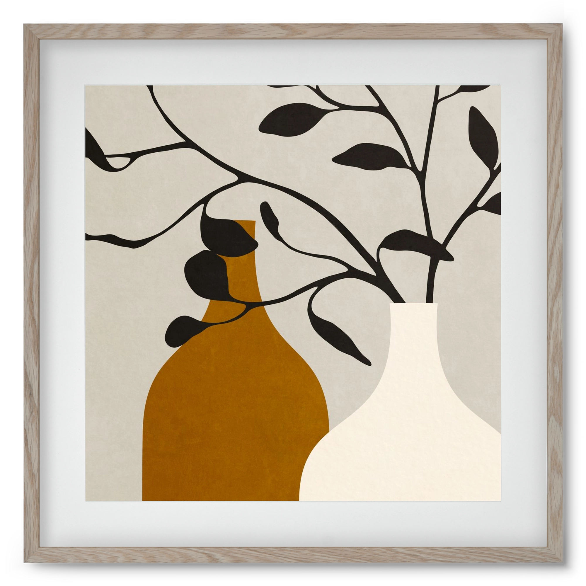 MINIMAL  ART -  VASES 01, 50x50 cm (40x40 cm), Tölgy keret, paszpartuval