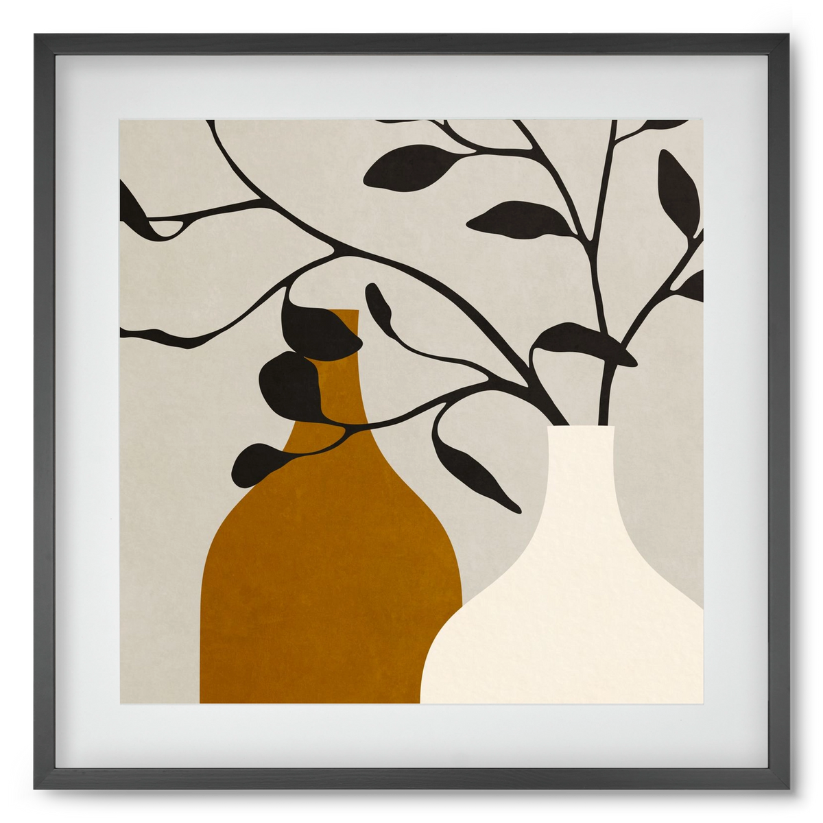 MINIMAL  ART -  VASES 01, 50x50 cm (40x40 cm), Fekete keret, paszpartuval