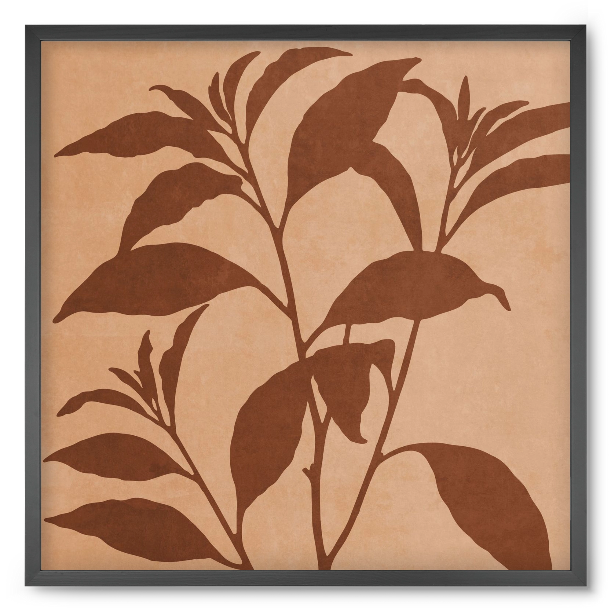 MINIMAL  ART -  TROPICAL LEAVES 04, 50x50 cm (50x50 cm), Fekete keret