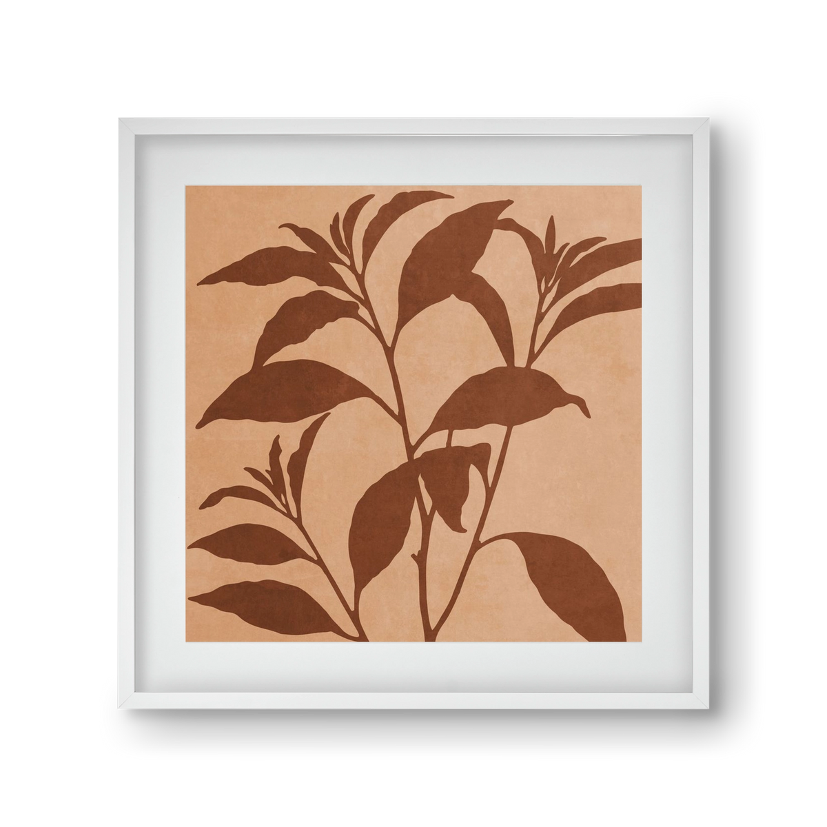 MINIMAL  ART -  TROPICAL LEAVES 04, 30x30 cm (20x20 cm), Fehér keret, paszpartuval