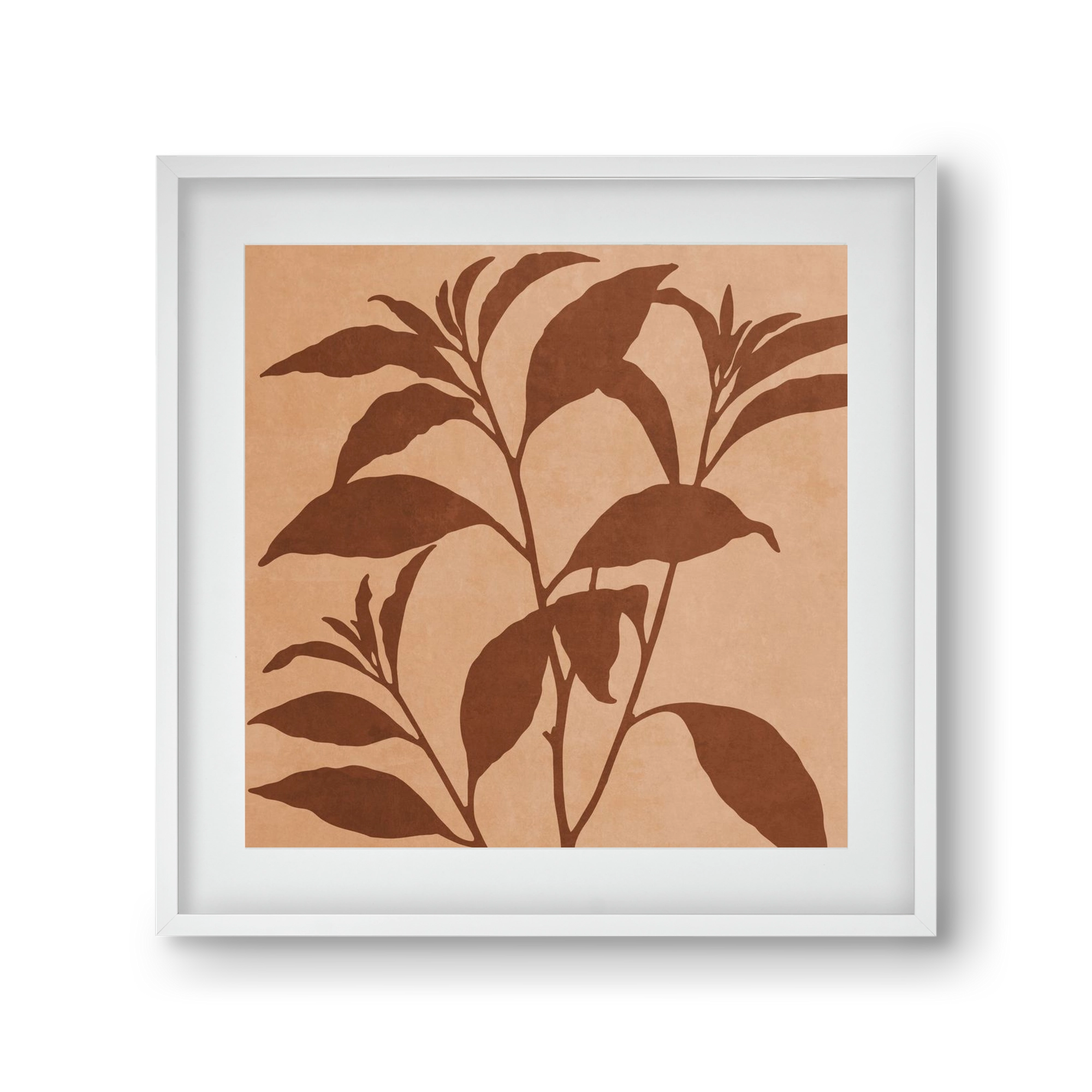 MINIMAL  ART -  TROPICAL LEAVES 04, 30x30 cm (20x20 cm), Fehér keret, paszpartuval