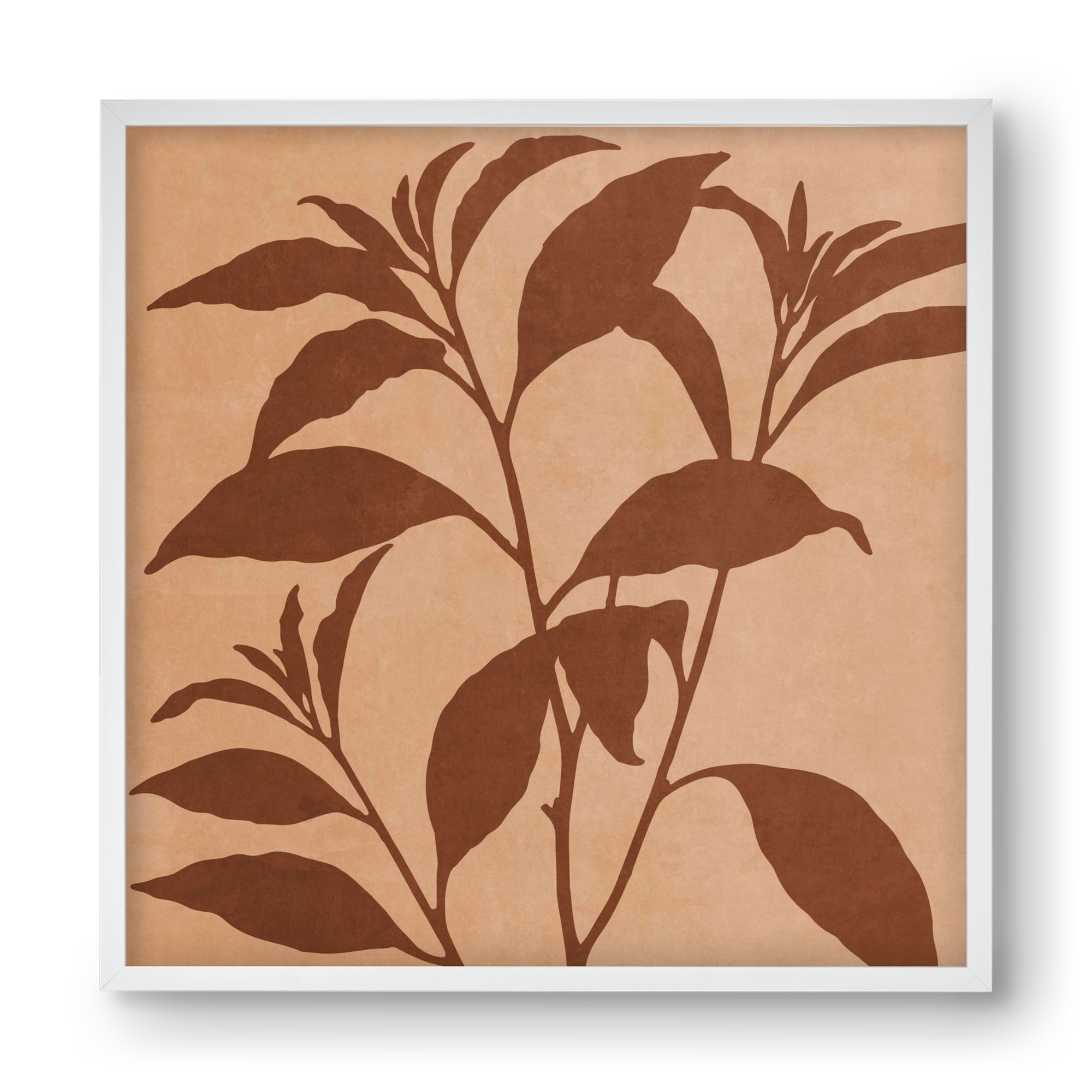 MINIMAL  ART -  TROPICAL LEAVES 04, 40x40 cm (40x40 cm), Fehér keret