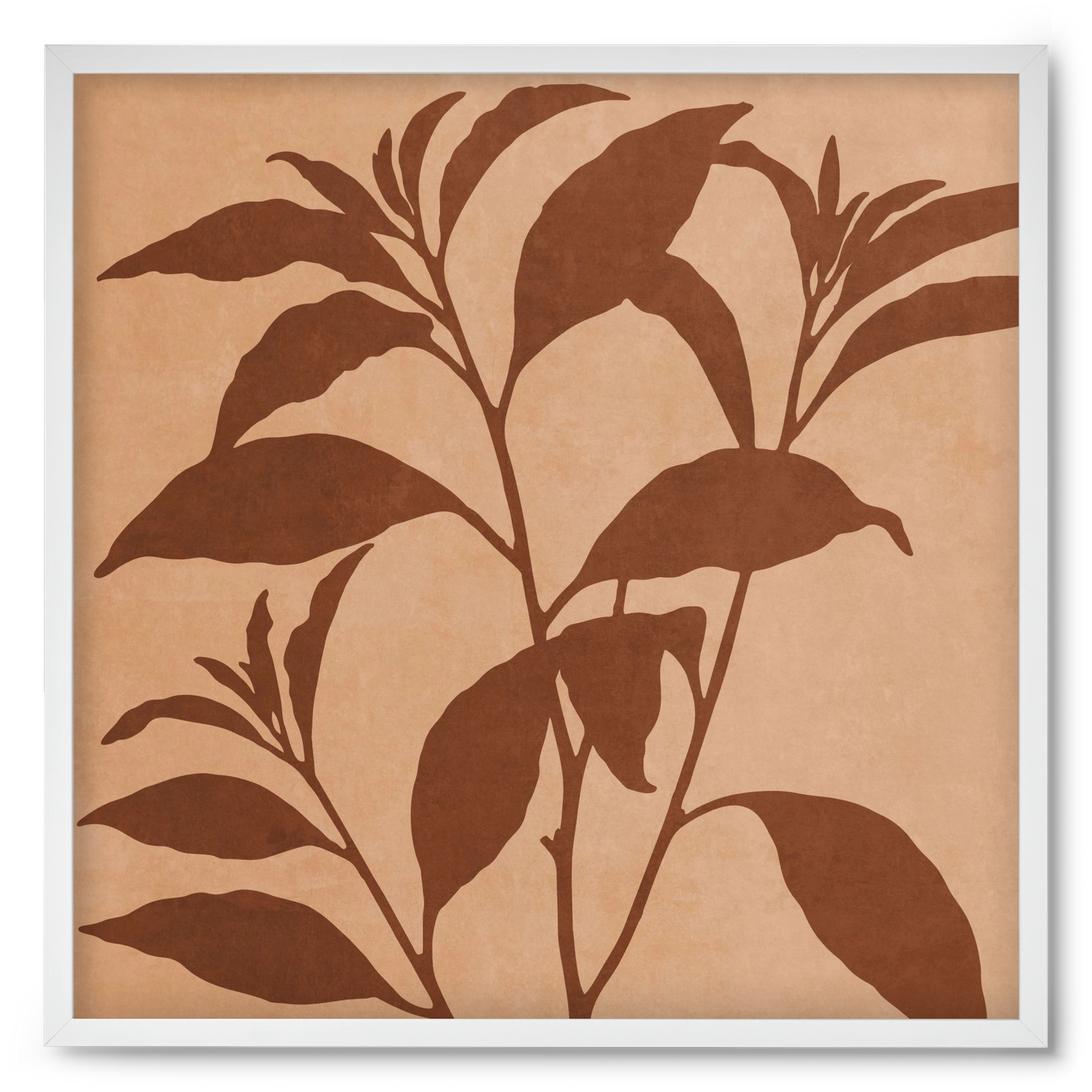 MINIMAL  ART -  TROPICAL LEAVES 04, 50x50 cm (50x50 cm), Fehér keret