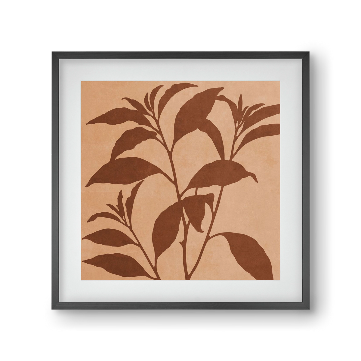 MINIMAL  ART -  TROPICAL LEAVES 04, 30x30 cm (20x20 cm), Fekete keret, paszpartuval