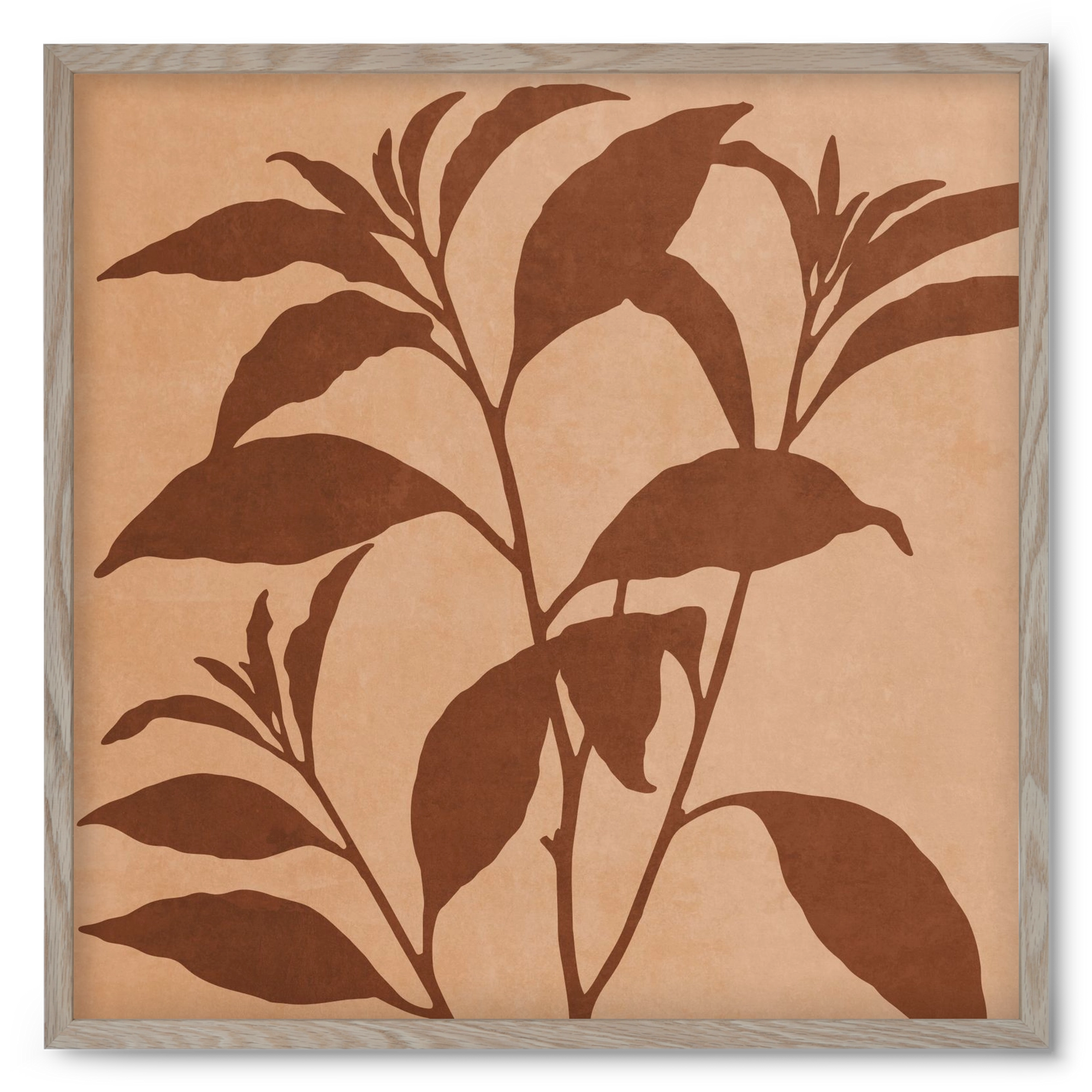 MINIMAL  ART -  TROPICAL LEAVES 04, 50x50 cm (50x50 cm), Tölgy keret