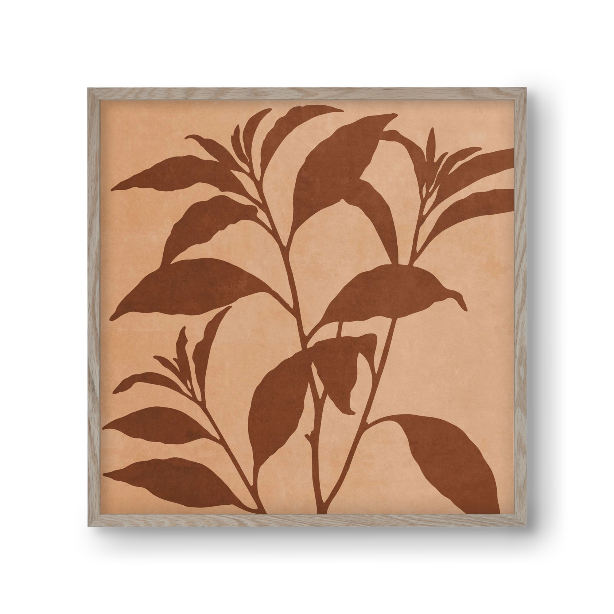 MINIMAL  ART -  TROPICAL LEAVES 04, 30x30 cm (30x30 cm), Tölgy keret