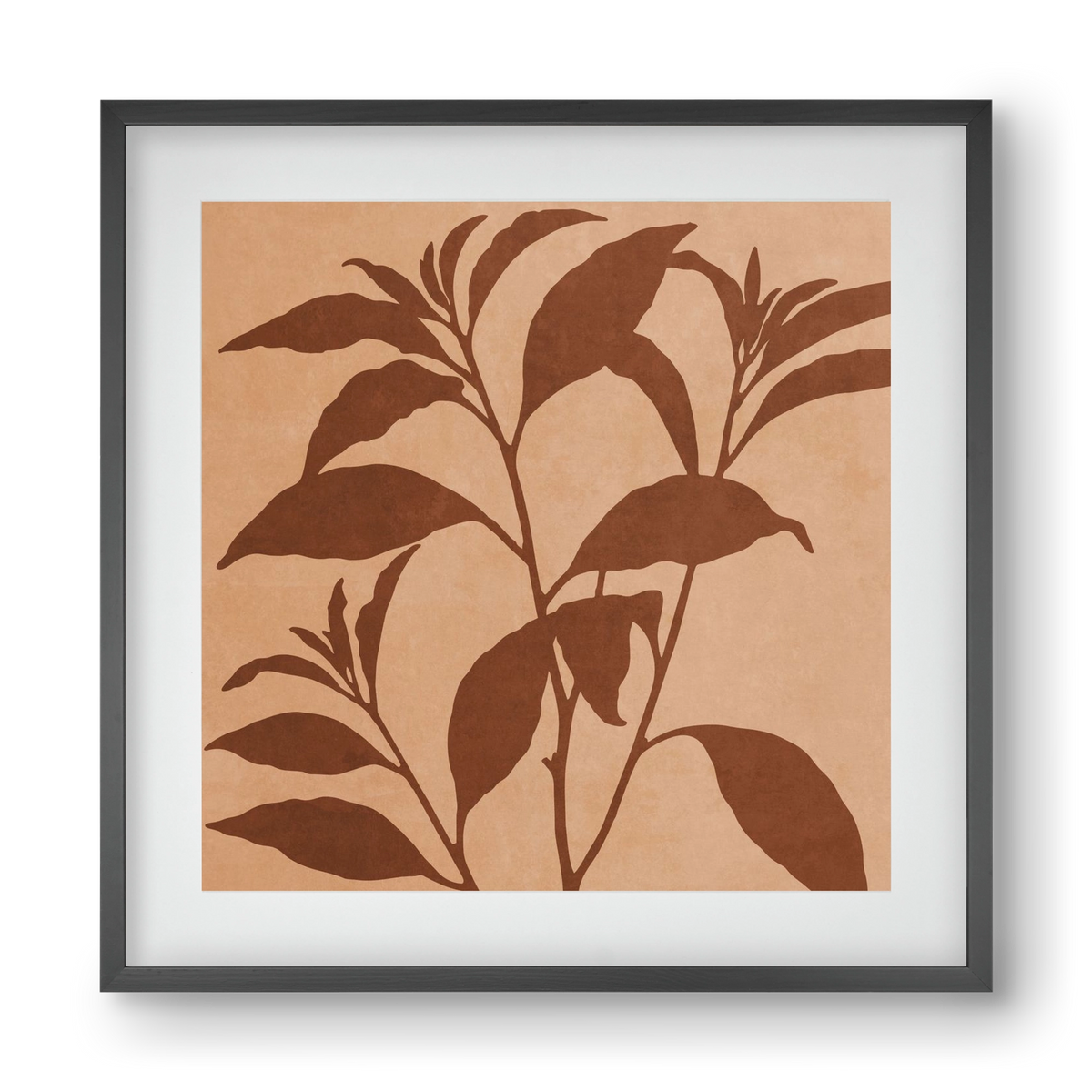 MINIMAL  ART -  TROPICAL LEAVES 04, 40x40 cm (30x30 cm), Fekete keret, paszpartuval
