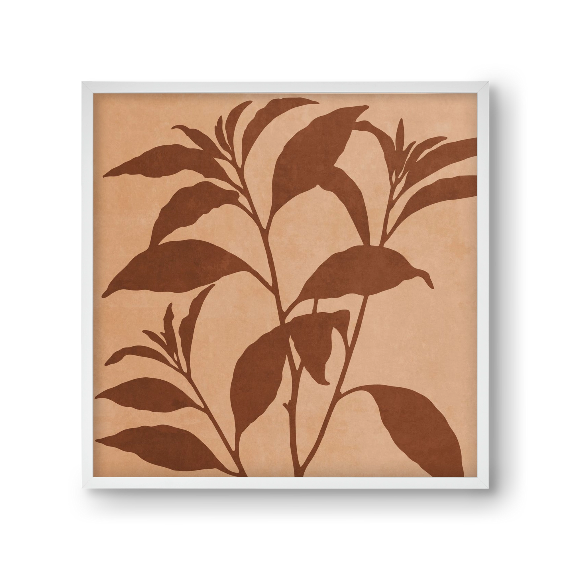 MINIMAL  ART -  TROPICAL LEAVES 04, 30x30 cm (30x30 cm), Fehér keret