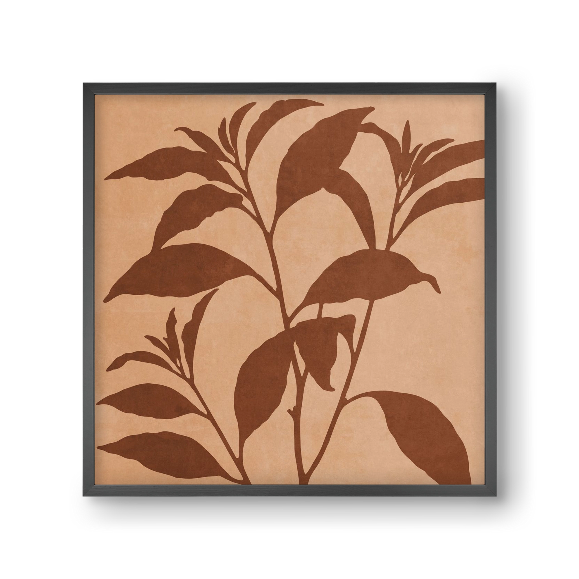 MINIMAL  ART -  TROPICAL LEAVES 04, 30x30 cm (30x30 cm), Fekete keret