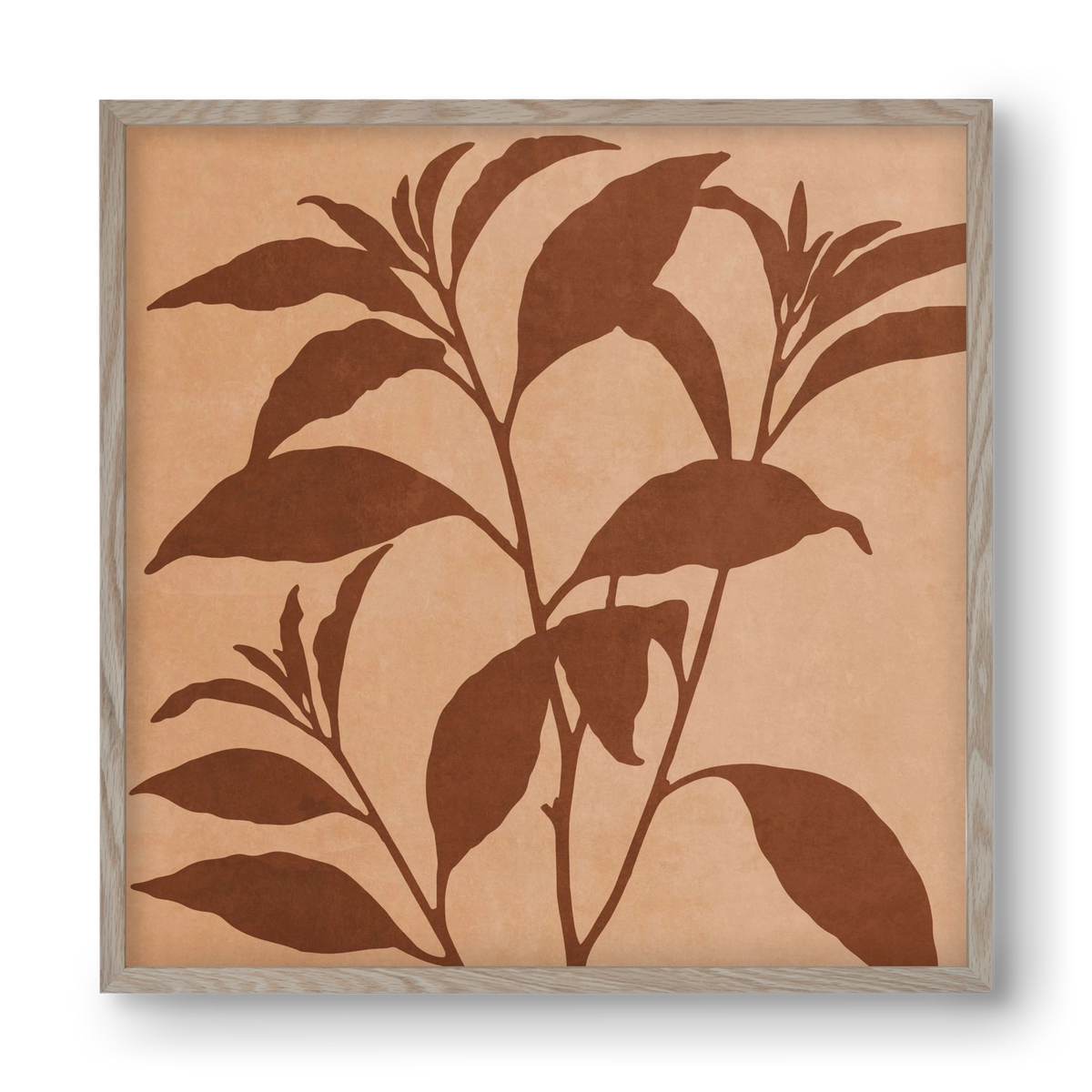 MINIMAL  ART -  TROPICAL LEAVES 04, 40x40 cm (40x40 cm), Tölgy keret