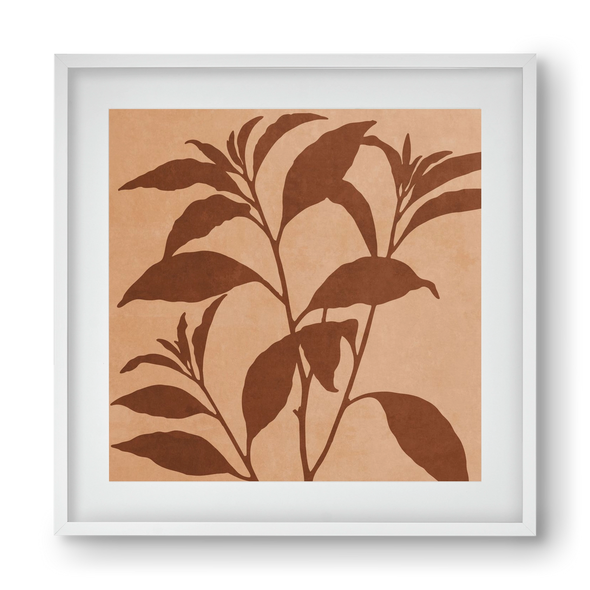 MINIMAL  ART -  TROPICAL LEAVES 04, 40x40 cm (30x30 cm), Fehér keret, paszpartuval
