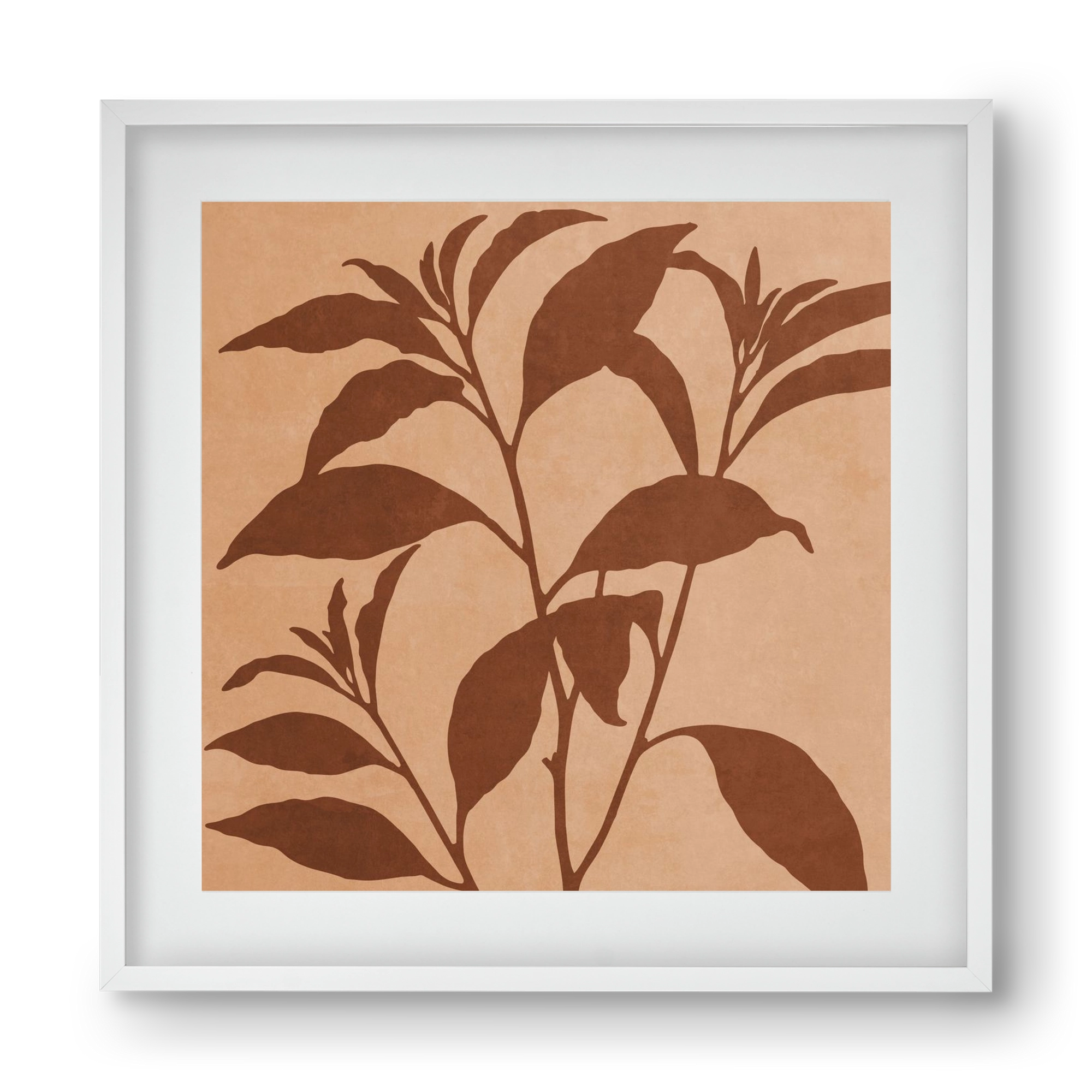 MINIMAL  ART -  TROPICAL LEAVES 04, 40x40 cm (30x30 cm), Fehér keret, paszpartuval