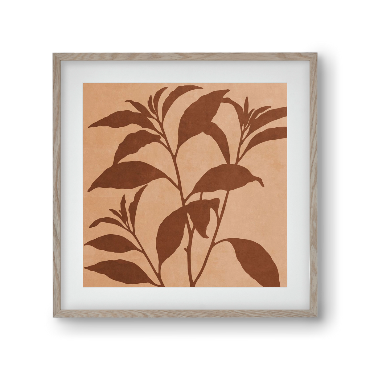 MINIMAL  ART -  TROPICAL LEAVES 04, 30x30 cm (20x20 cm), Tölgy keret, paszpartuval