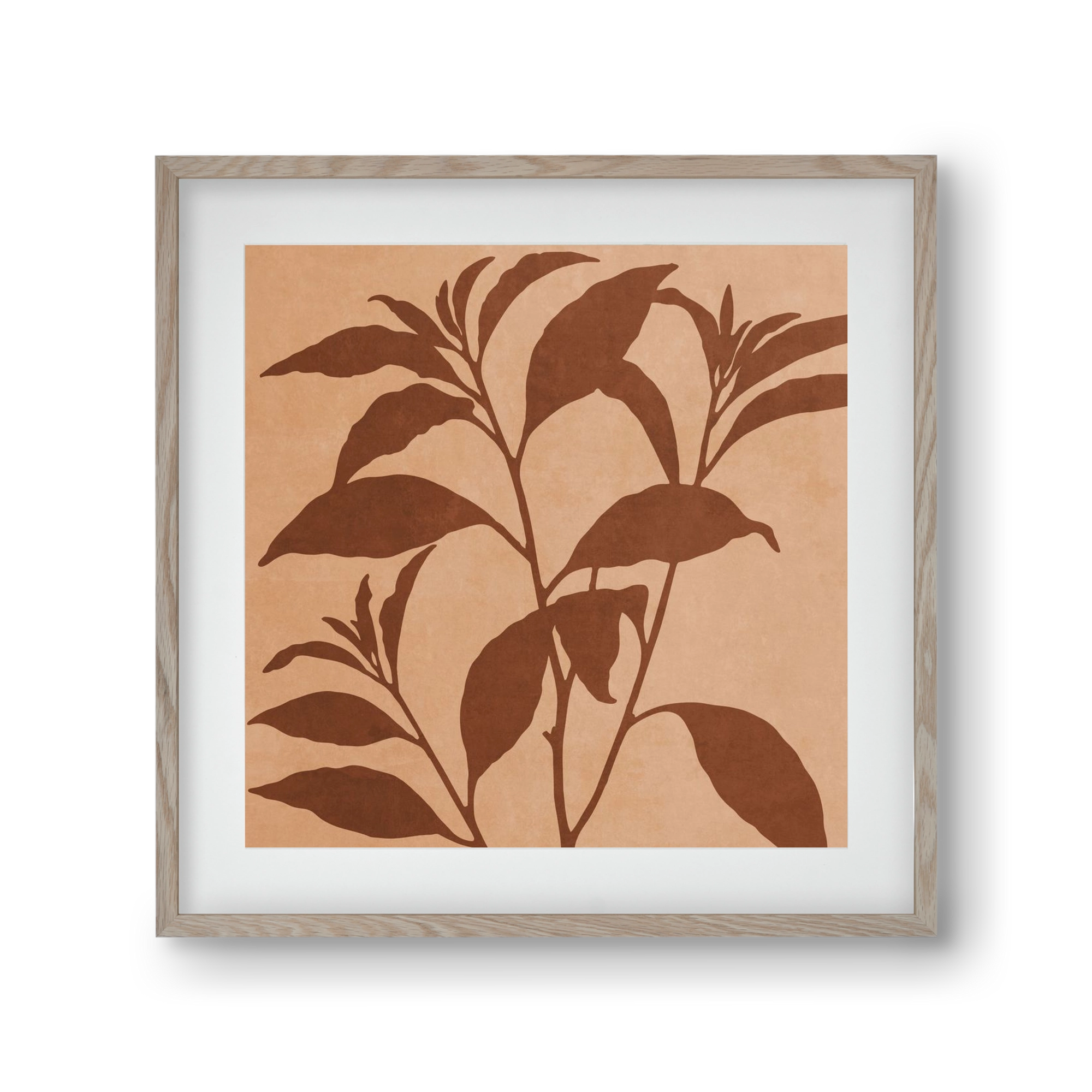 MINIMAL  ART -  TROPICAL LEAVES 04, 30x30 cm (20x20 cm), Tölgy keret, paszpartuval