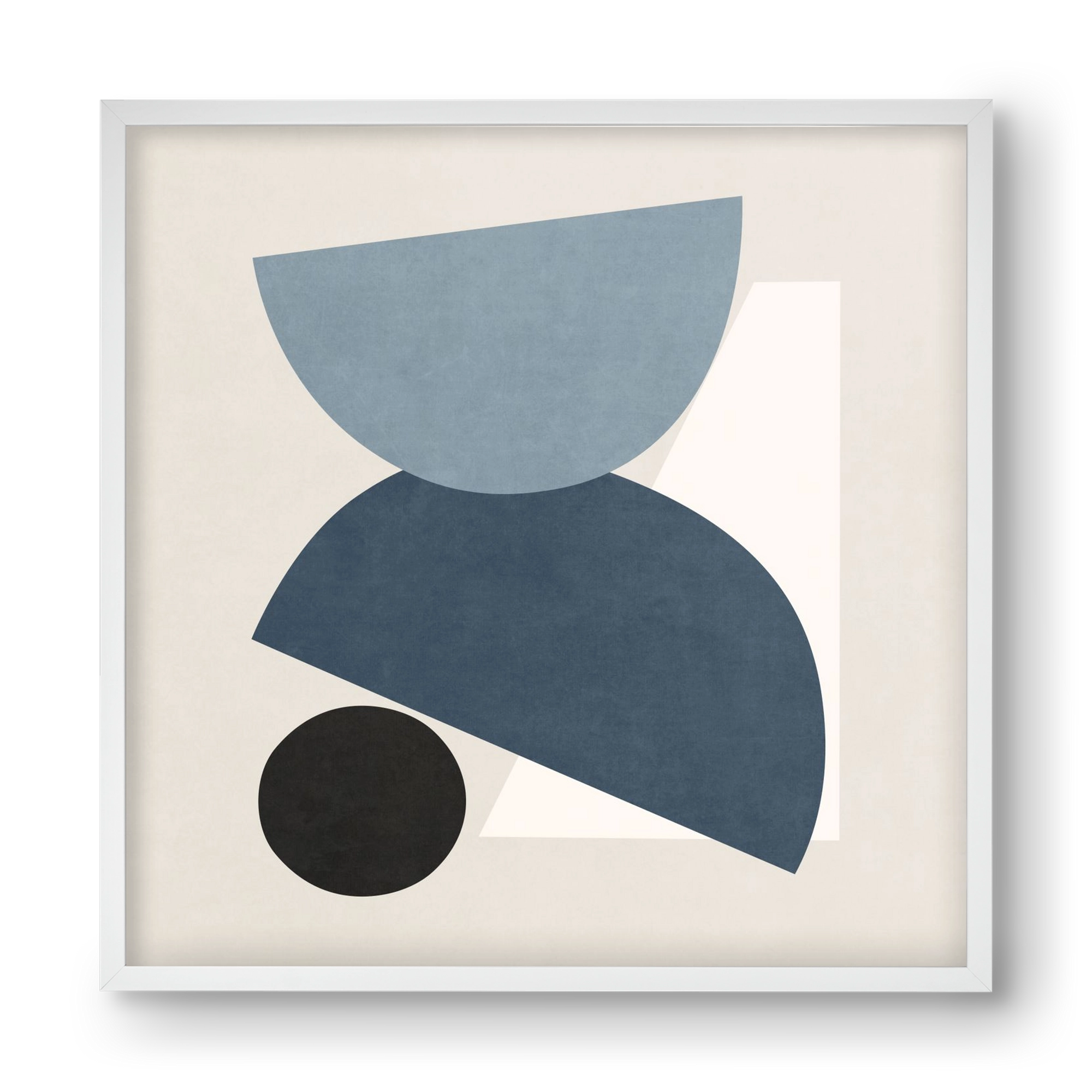 MINIMAL  ART - GEOMETRIC SHAPES 01, 40x40 cm (40x40 cm), Fehér keret