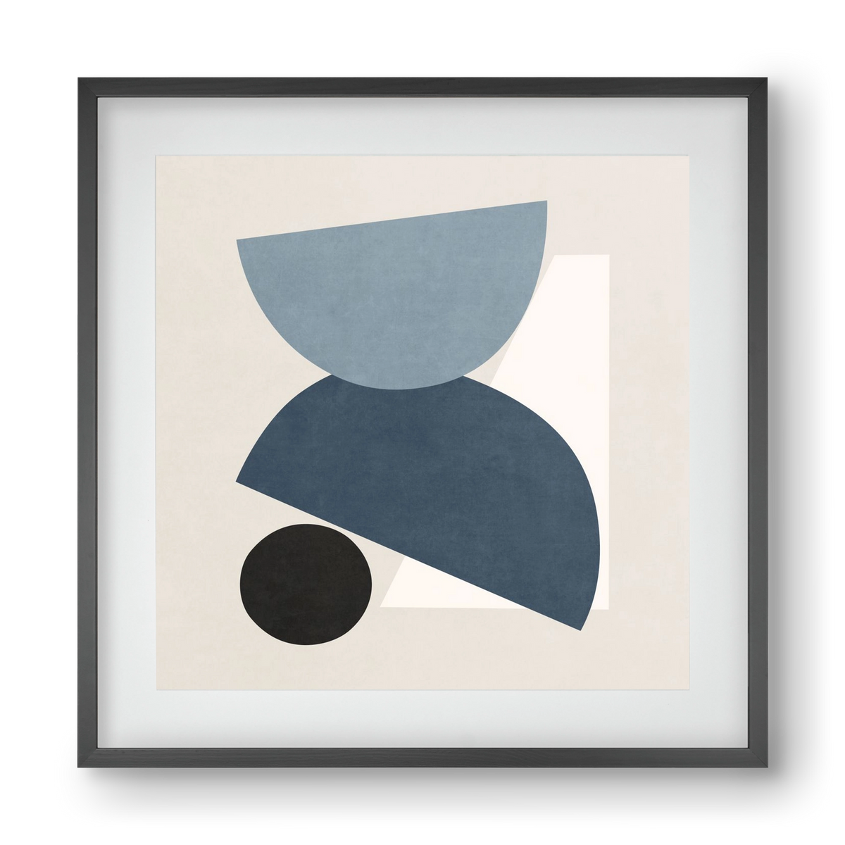 MINIMAL  ART - GEOMETRIC SHAPES 01, 40x40 cm (30x30 cm), Fekete keret, paszpartuval