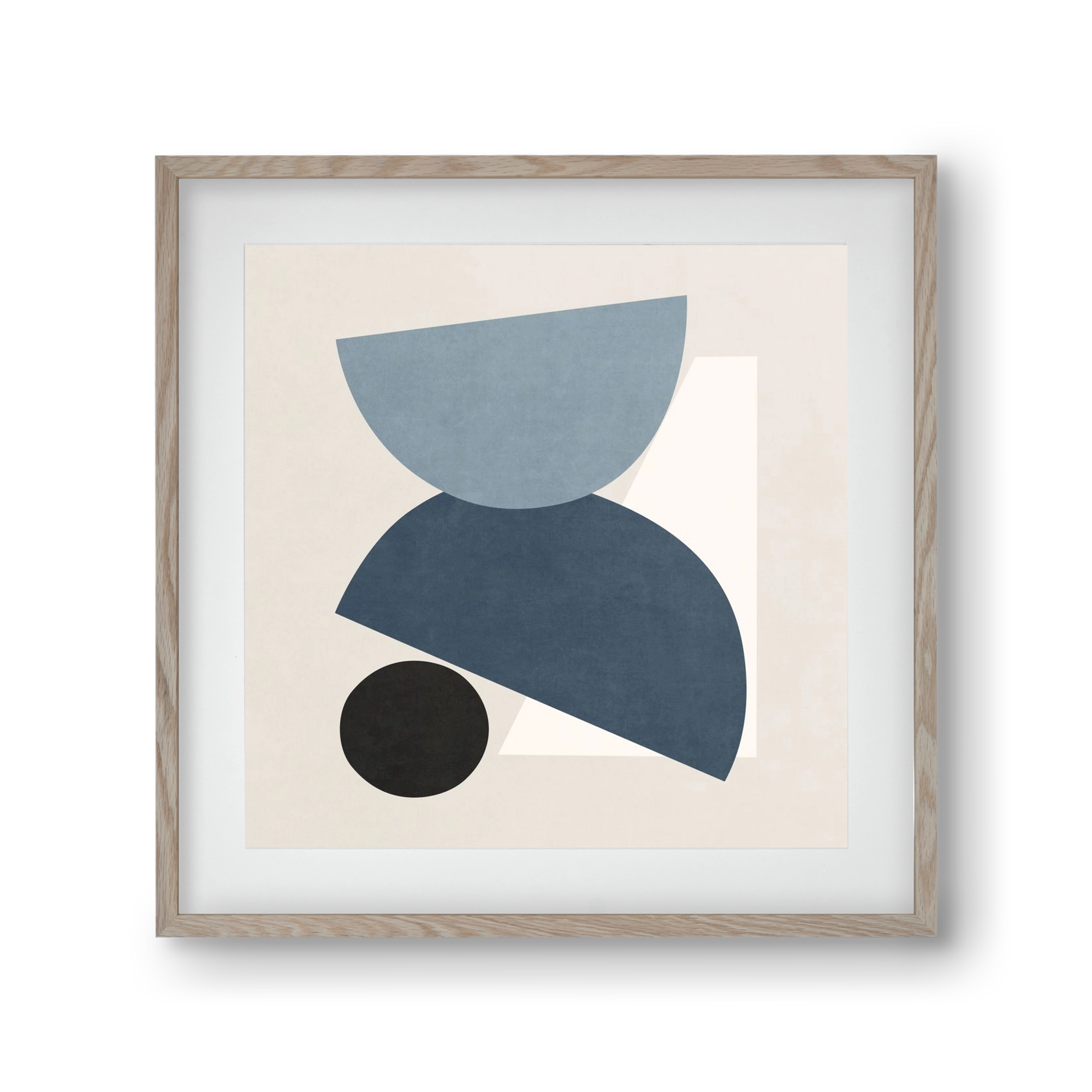 MINIMAL  ART - GEOMETRIC SHAPES 01, 30x30 cm (20x20 cm), Tölgy keret, paszpartuval