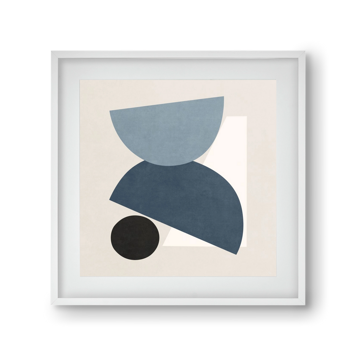 MINIMAL  ART - GEOMETRIC SHAPES 01, 30x30 cm (20x20 cm), Fehér keret, paszpartuval