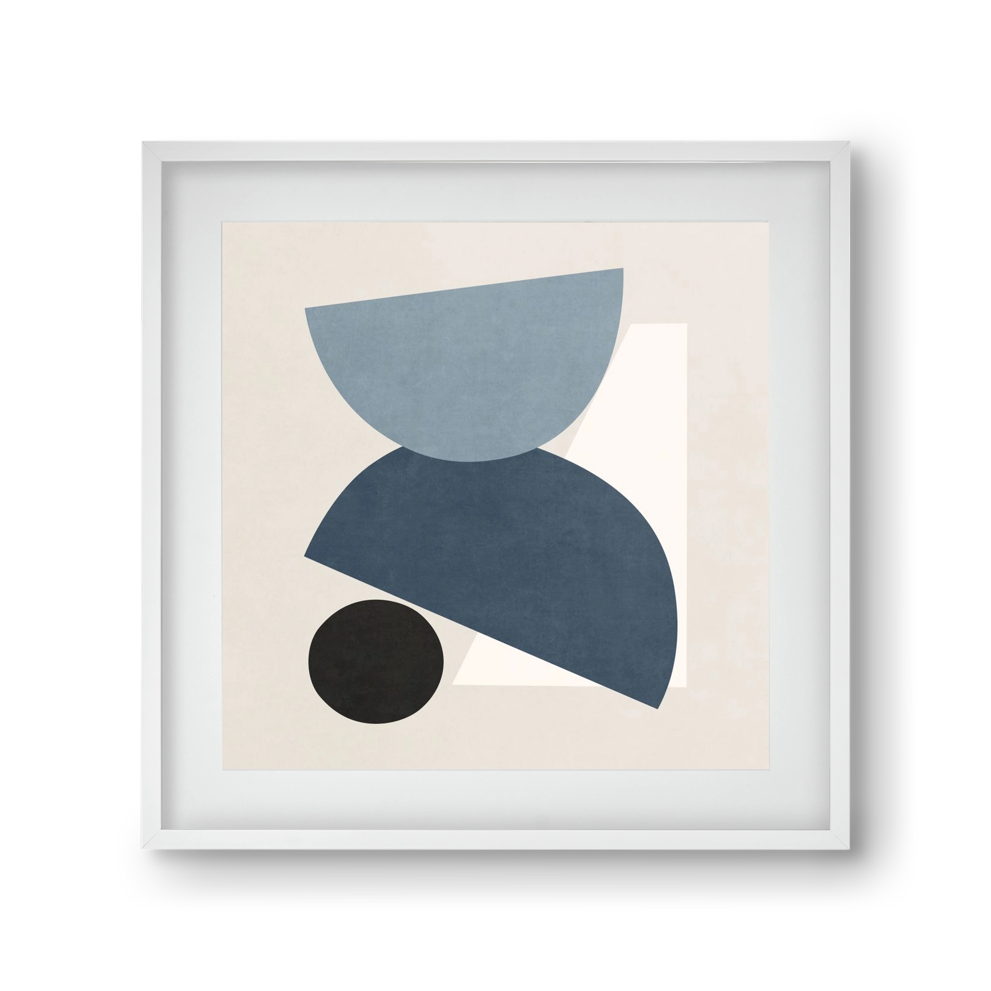 MINIMAL  ART - GEOMETRIC SHAPES 01, 30x30 cm (20x20 cm), Fehér keret, paszpartuval