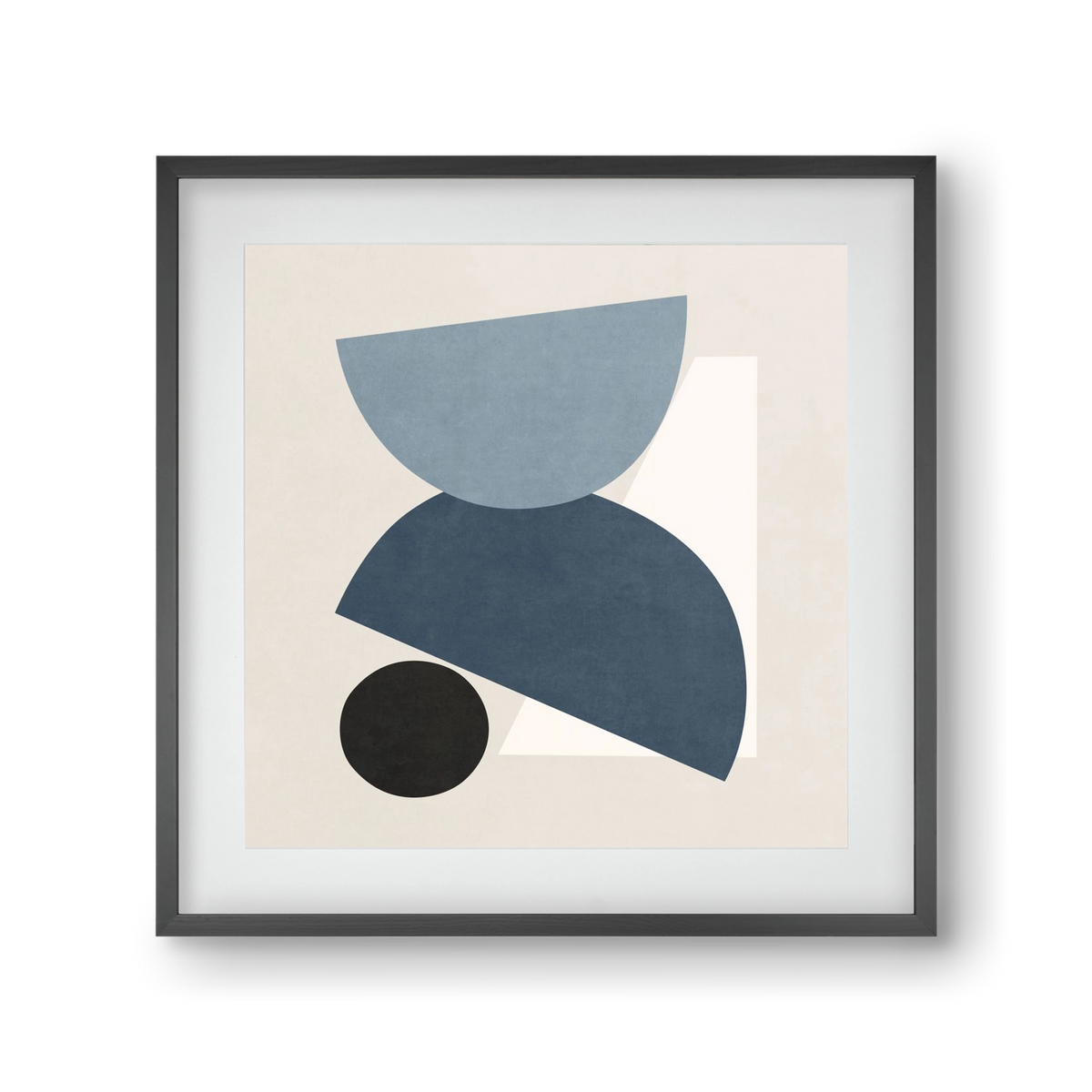 MINIMAL  ART - GEOMETRIC SHAPES 01, 30x30 cm (20x20 cm), Fekete keret, paszpartuval
