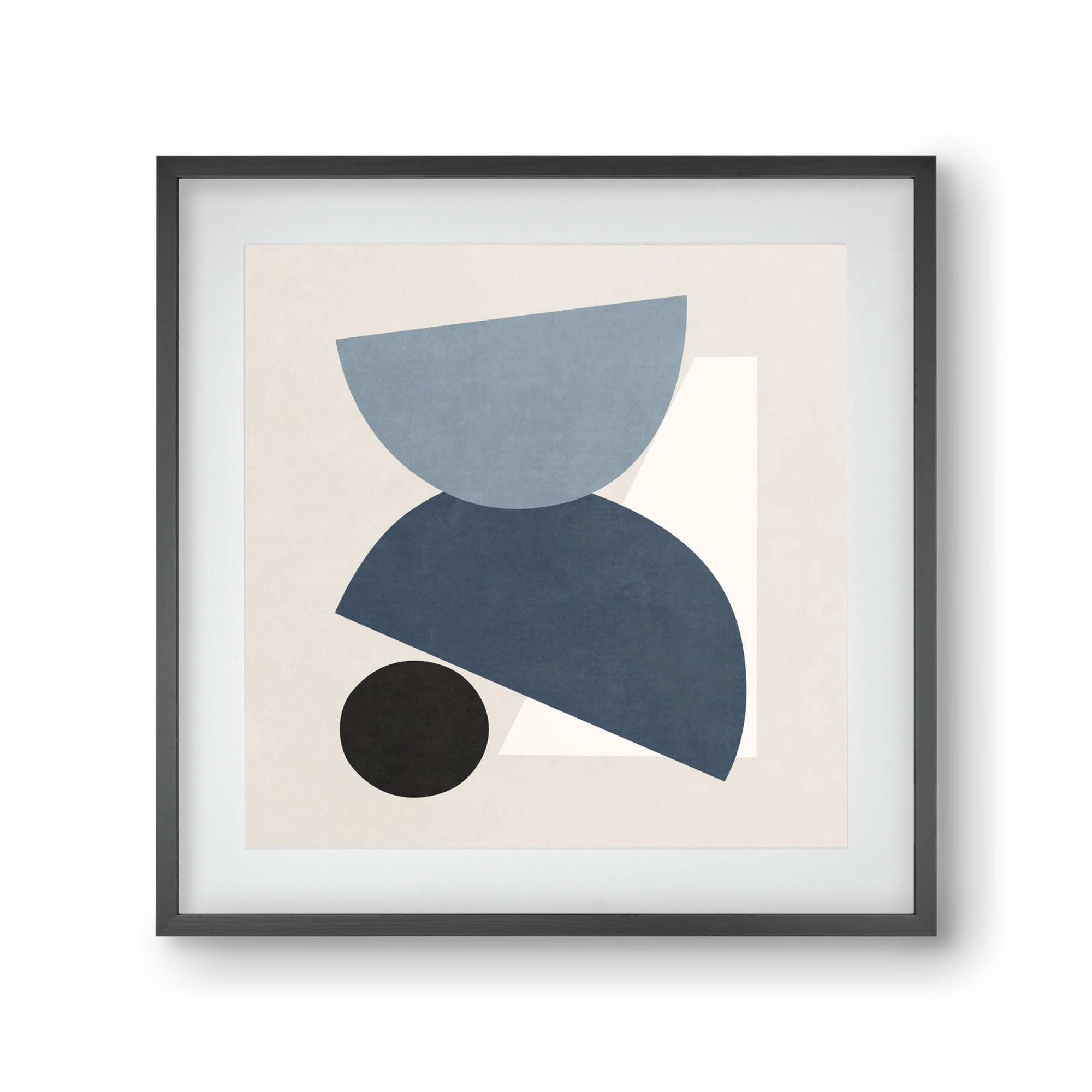 MINIMAL  ART - GEOMETRIC SHAPES 01, 30x30 cm (20x20 cm), Fekete keret, paszpartuval