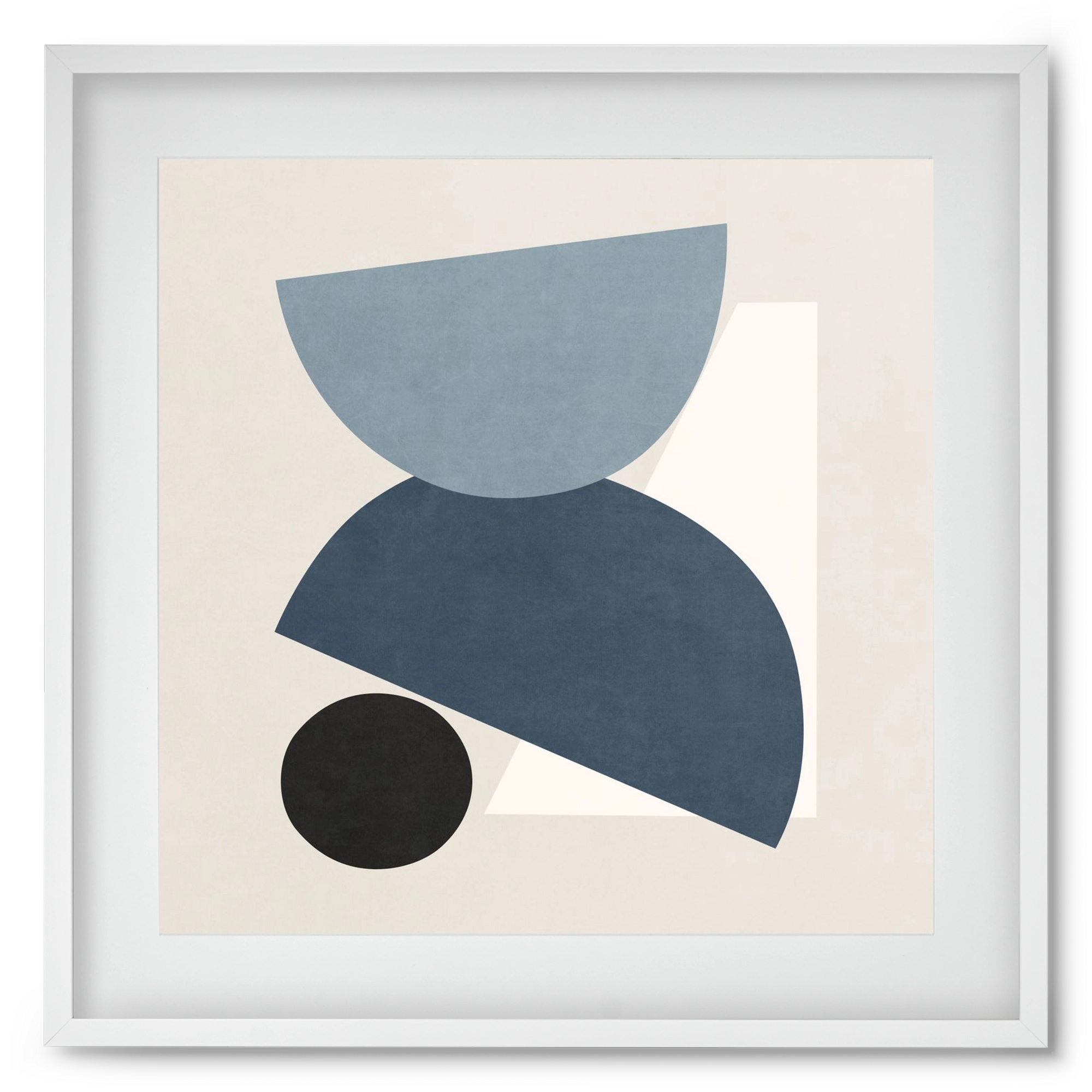 MINIMAL  ART - GEOMETRIC SHAPES 01, 50x50 cm (40x40 cm), Fehér keret, paszpartuval