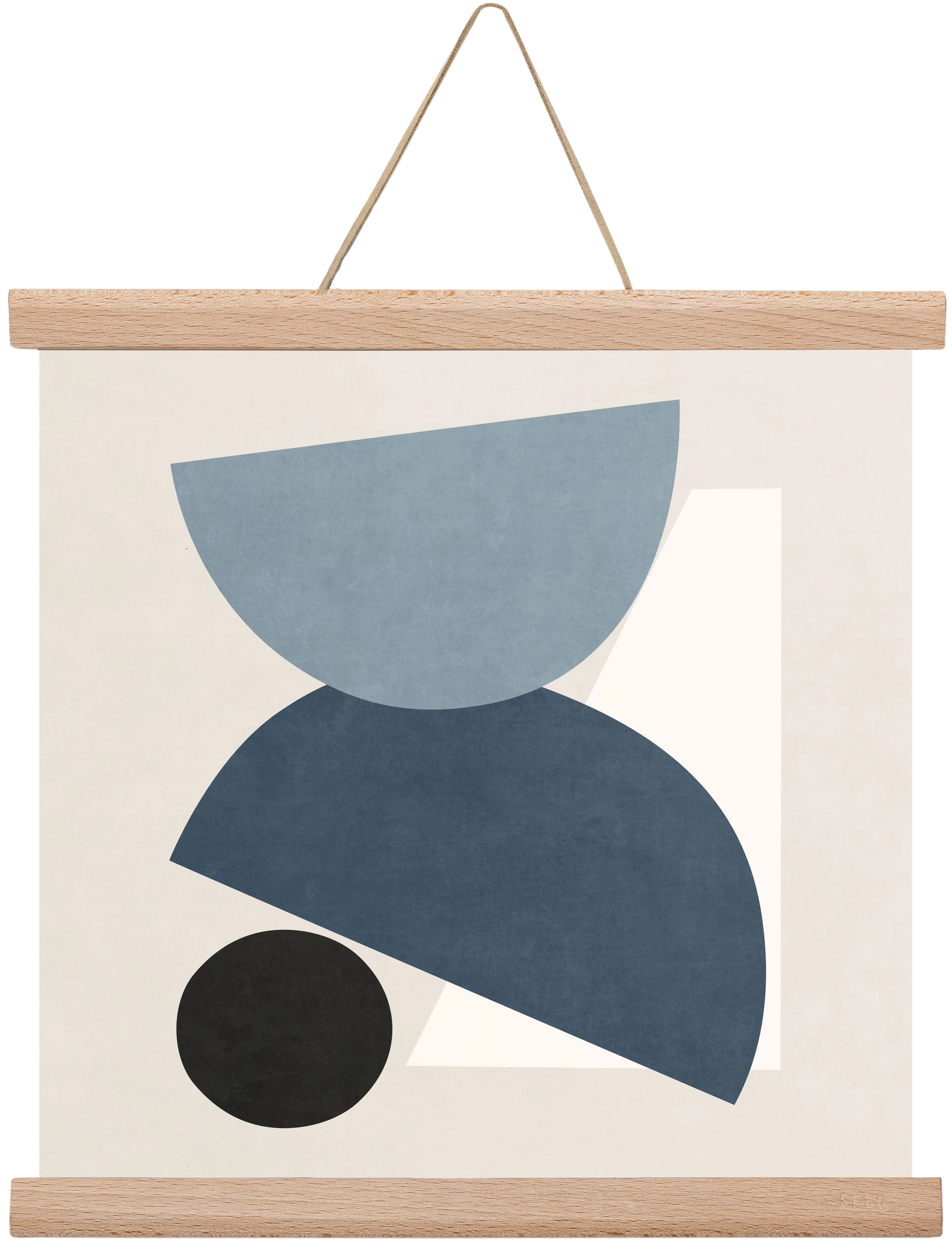 MINIMAL  ART - GEOMETRIC SHAPES 01, 30x30 cm (30x30 cm), Tölgy akasztó