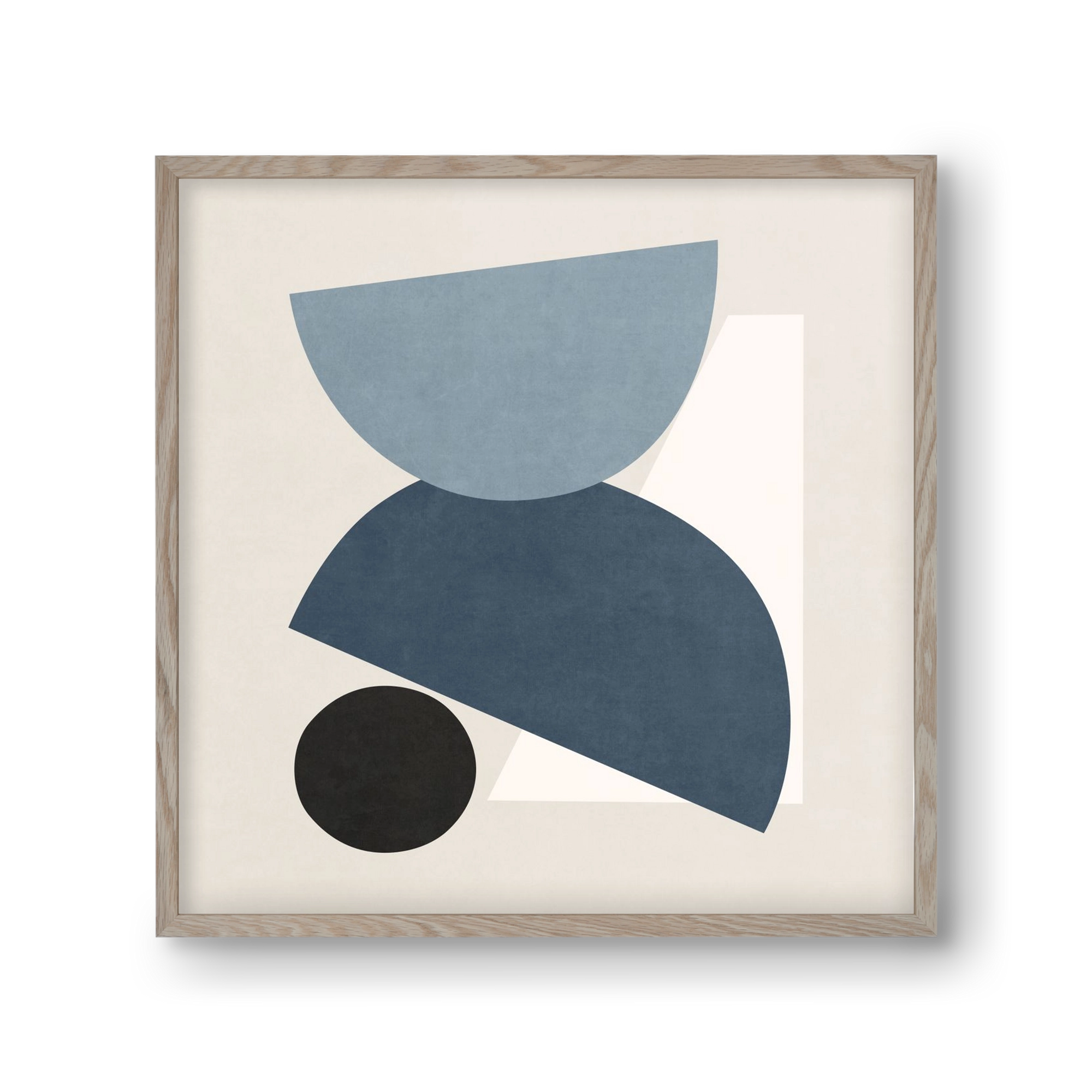 MINIMAL  ART - GEOMETRIC SHAPES 01, 30x30 cm (30x30 cm), Tölgy keret