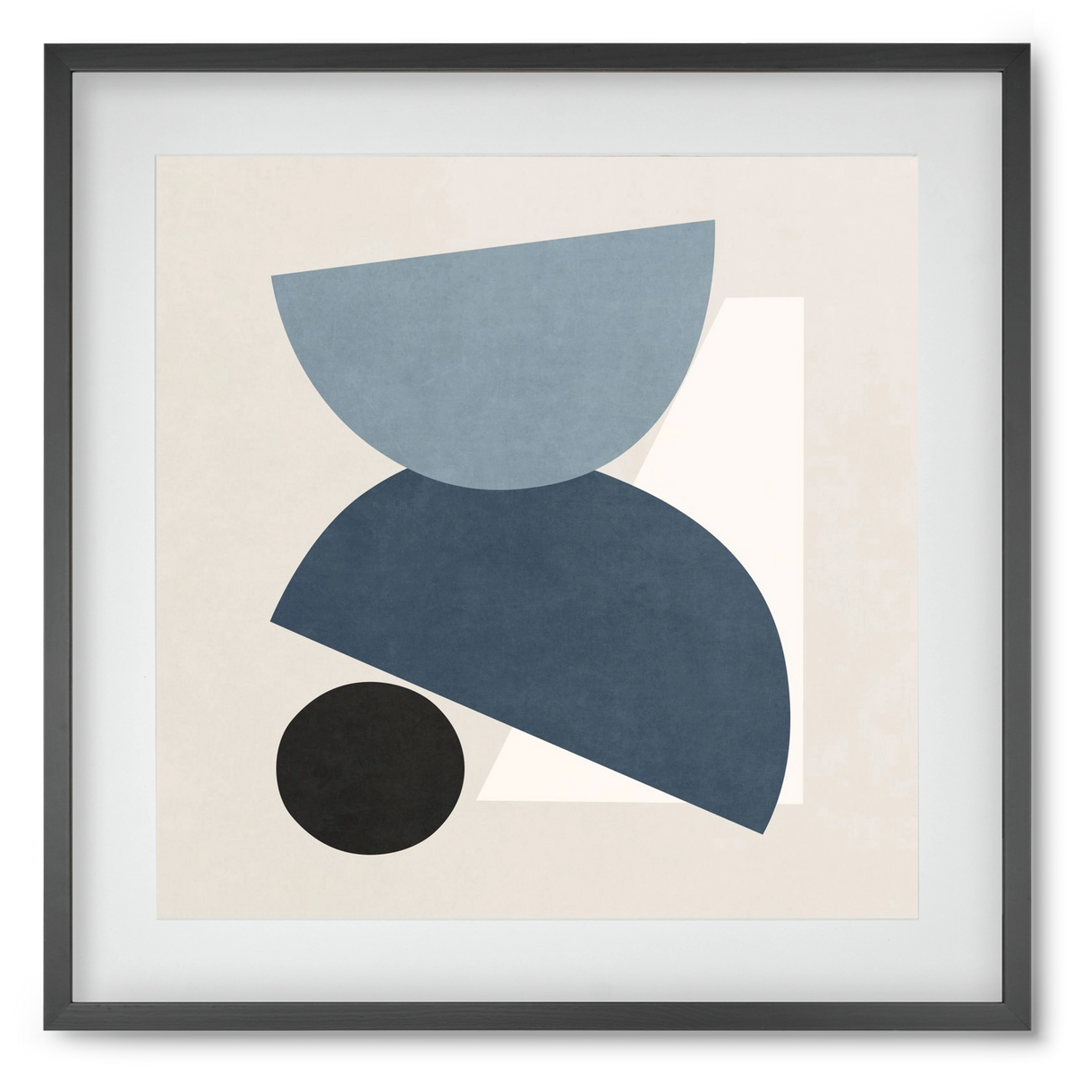 MINIMAL  ART - GEOMETRIC SHAPES 01, 50x50 cm (40x40 cm), Fekete keret, paszpartuval