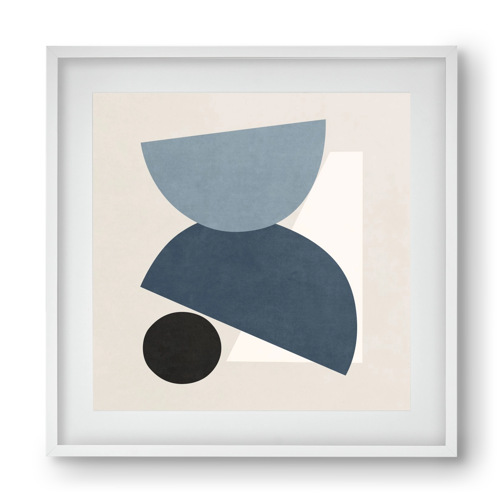 MINIMAL  ART - GEOMETRIC SHAPES 01, 40x40 cm (30x30 cm), Fehér keret, paszpartuval