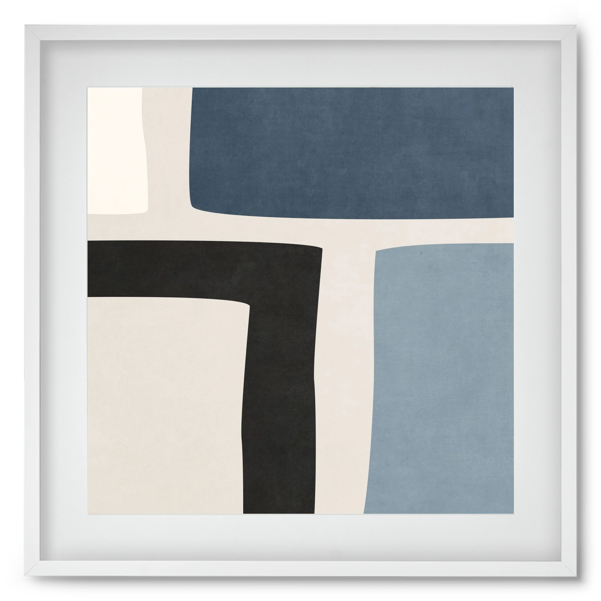 MINIMAL  ART - GEOMETRIC SHAPES 02, 50x50 cm (40x40 cm), Fehér keret, paszpartuval