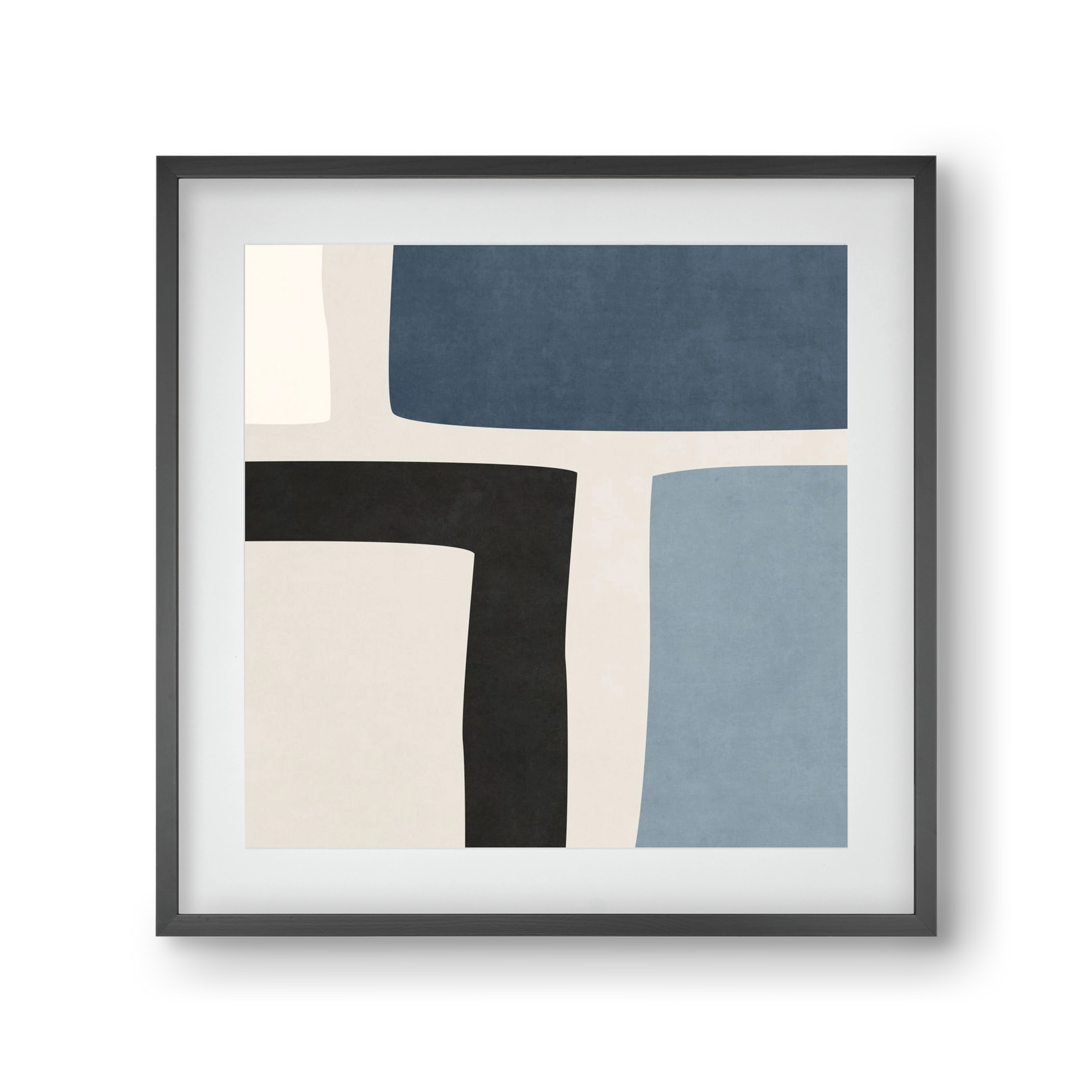 MINIMAL  ART - GEOMETRIC SHAPES 02, 30x30 cm (20x20 cm), Fekete keret, paszpartuval