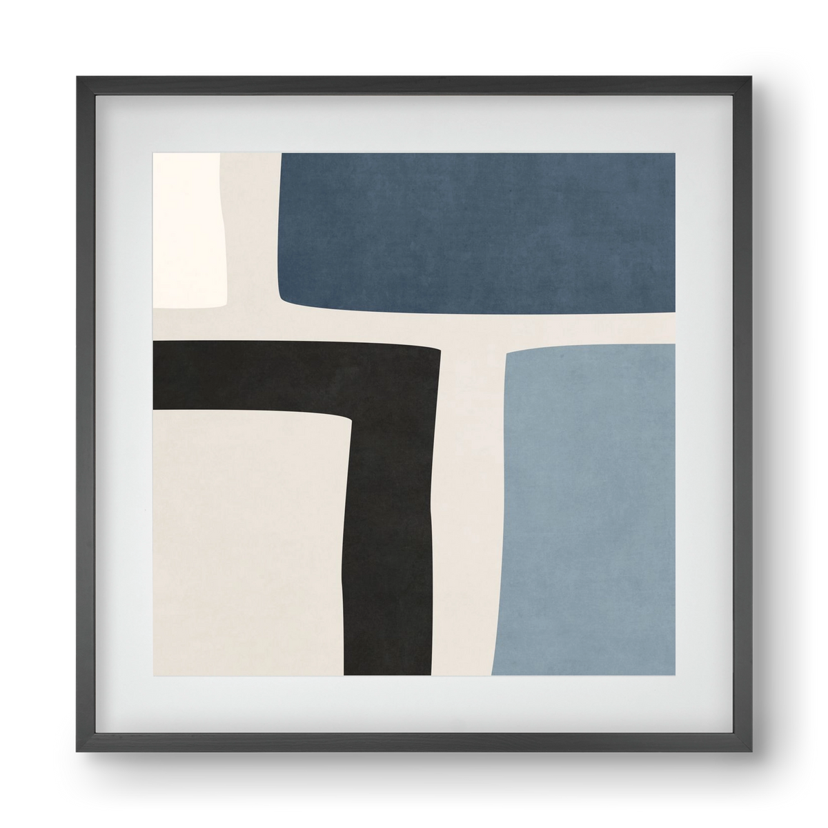 MINIMAL  ART - GEOMETRIC SHAPES 02, 40x40 cm (30x30 cm), Fekete keret, paszpartuval