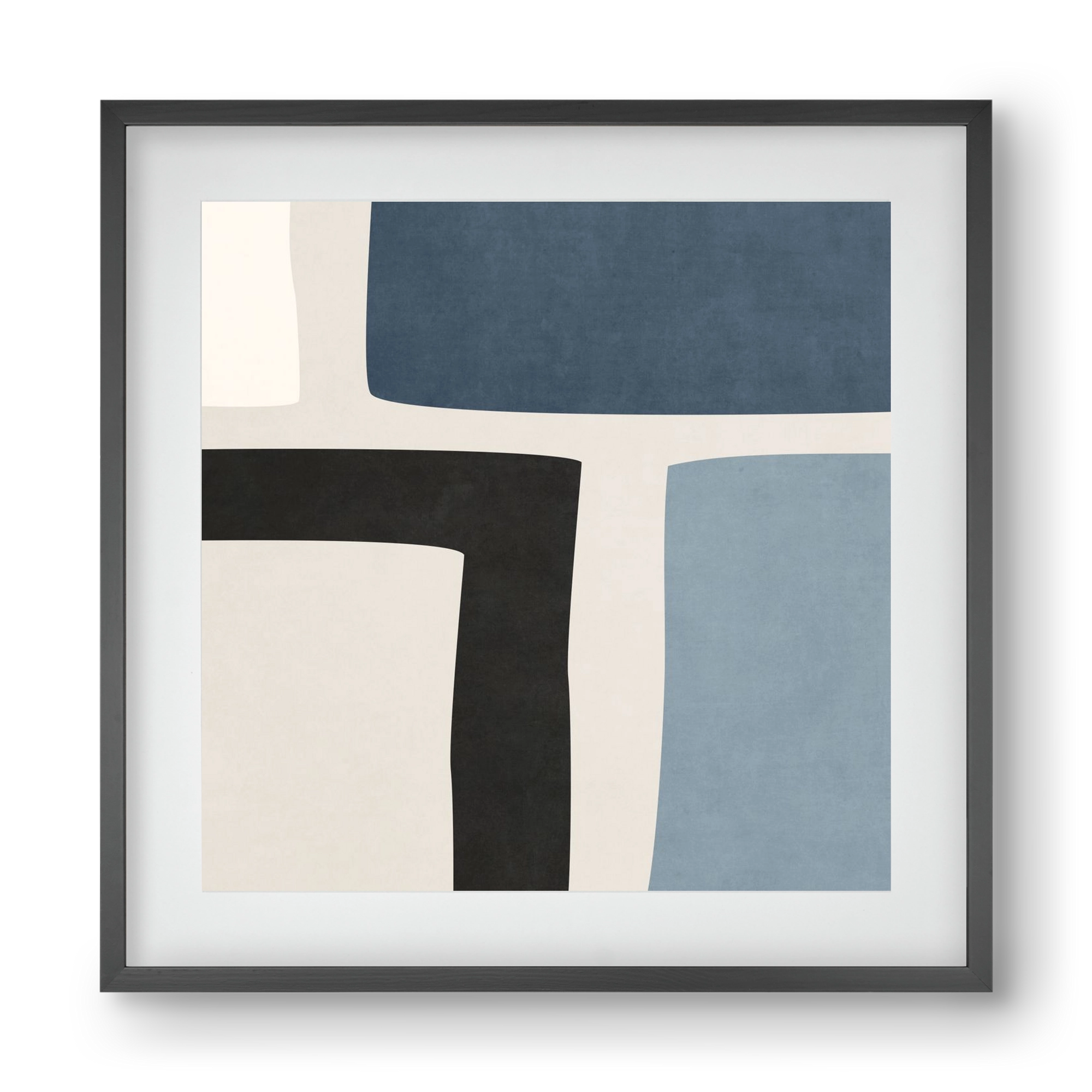 MINIMAL  ART - GEOMETRIC SHAPES 02, 40x40 cm (30x30 cm), Fekete keret, paszpartuval