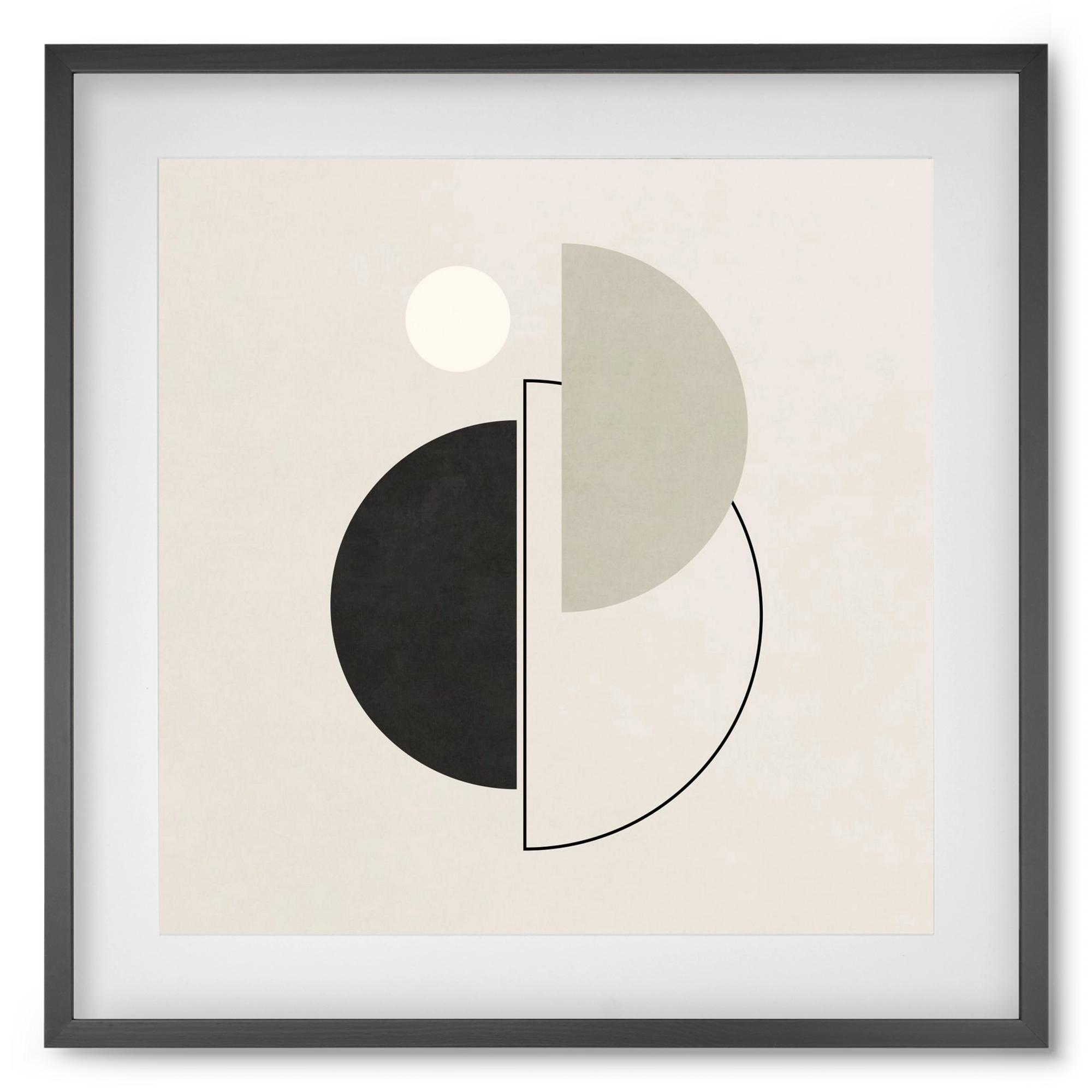 MINIMAL  ART - GEOMETRIC SHAPES 05, 50x50 cm (40x40 cm), Fekete keret, paszpartuval