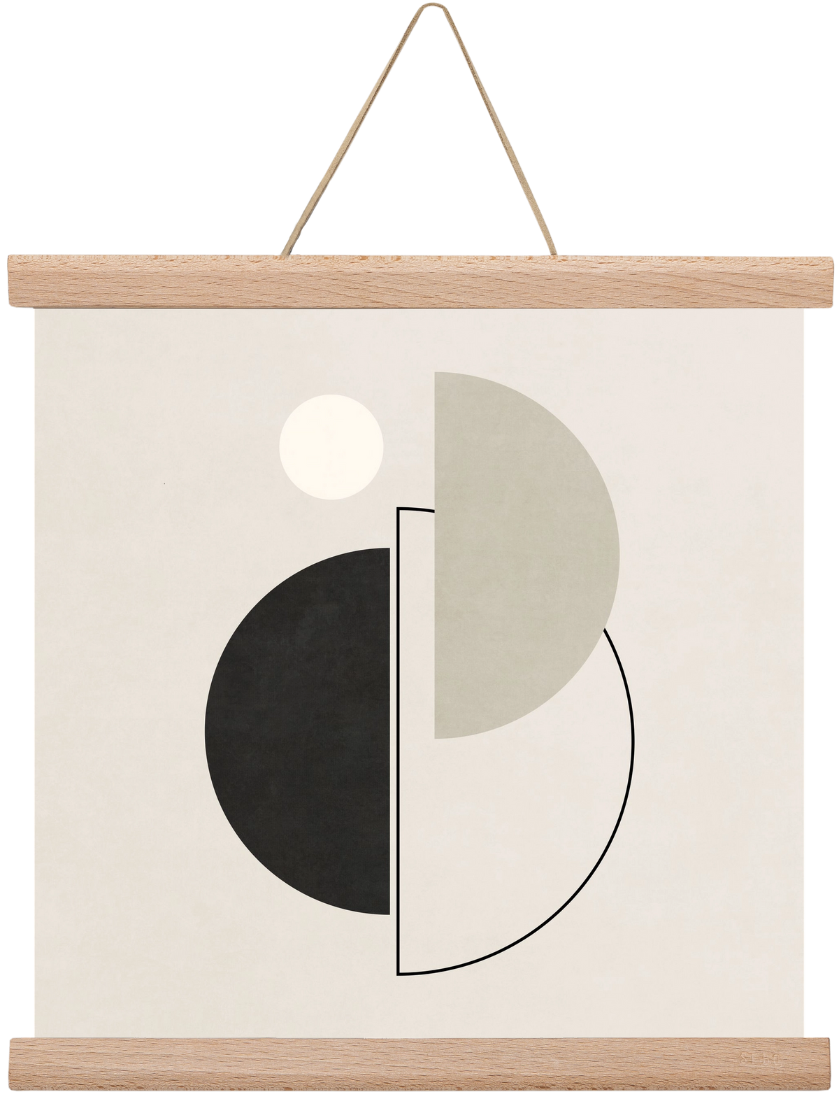 MINIMAL  ART - GEOMETRIC SHAPES 05, 30x30 cm (30x30 cm), Tölgy akasztó