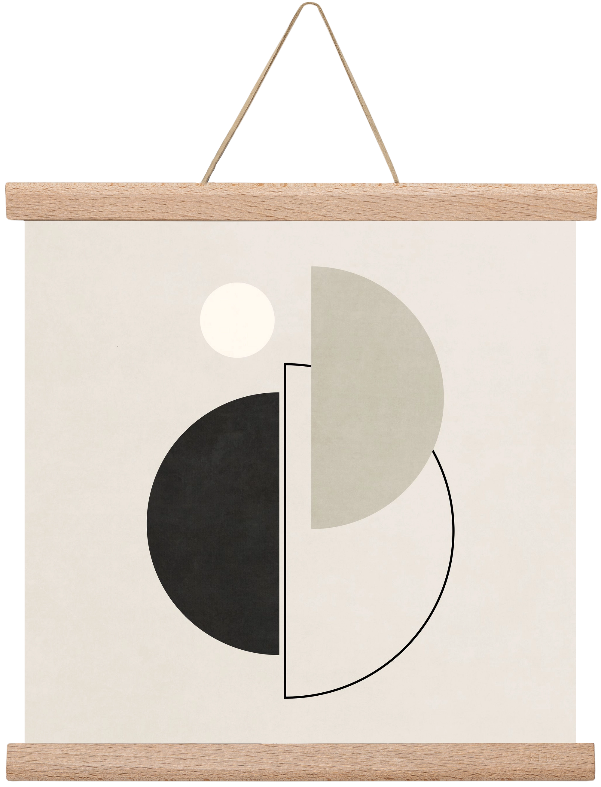 MINIMAL  ART - GEOMETRIC SHAPES 05, 30x30 cm (30x30 cm), Tölgy akasztó