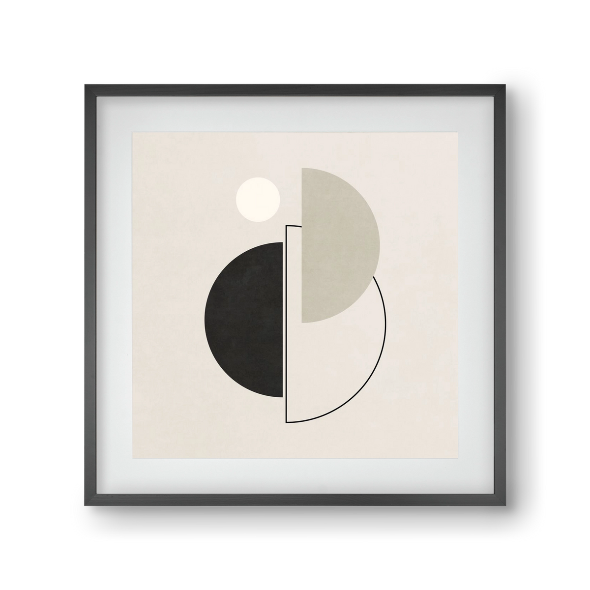 MINIMAL  ART - GEOMETRIC SHAPES 05, 30x30 cm (20x20 cm), Fekete keret, paszpartuval