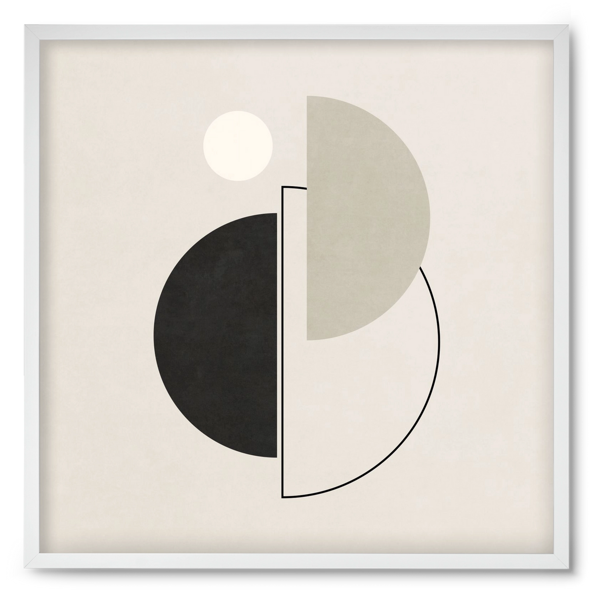 MINIMAL  ART - GEOMETRIC SHAPES 05, 50x50 cm (50x50 cm), Fehér keret